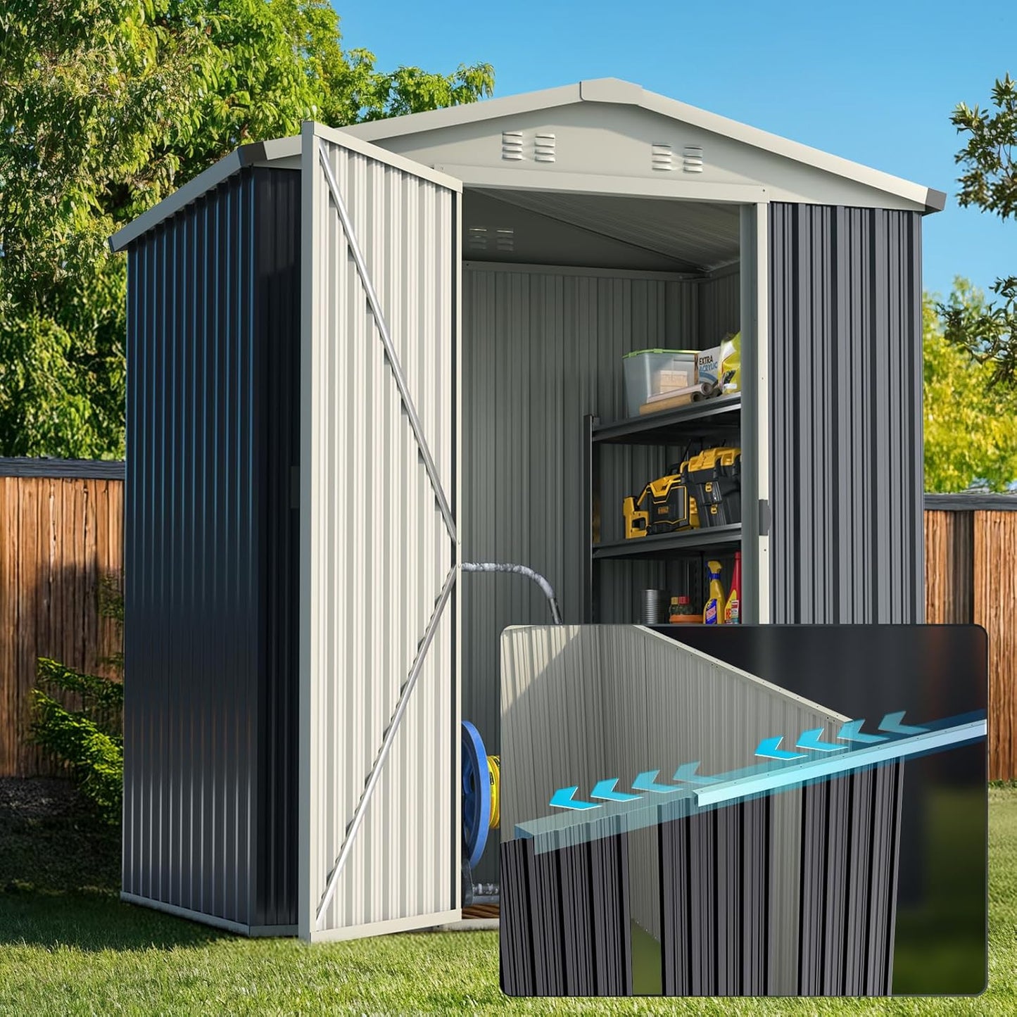 Quictent 6X4 FT Metal Storage Shed for Easy Outdoor Storage