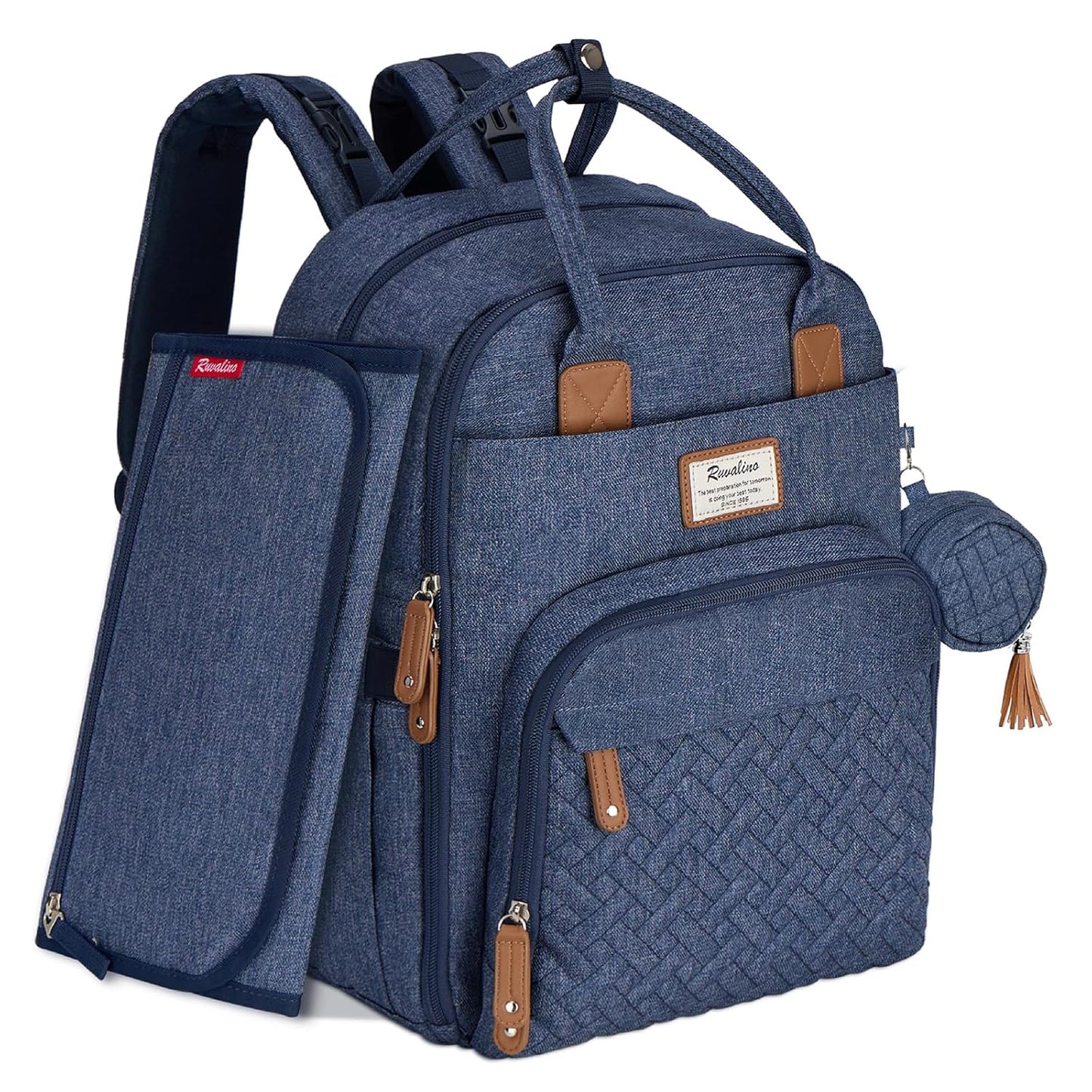 RUVALINO Diaper Bag Backpack - Large Capacity Travel Pack