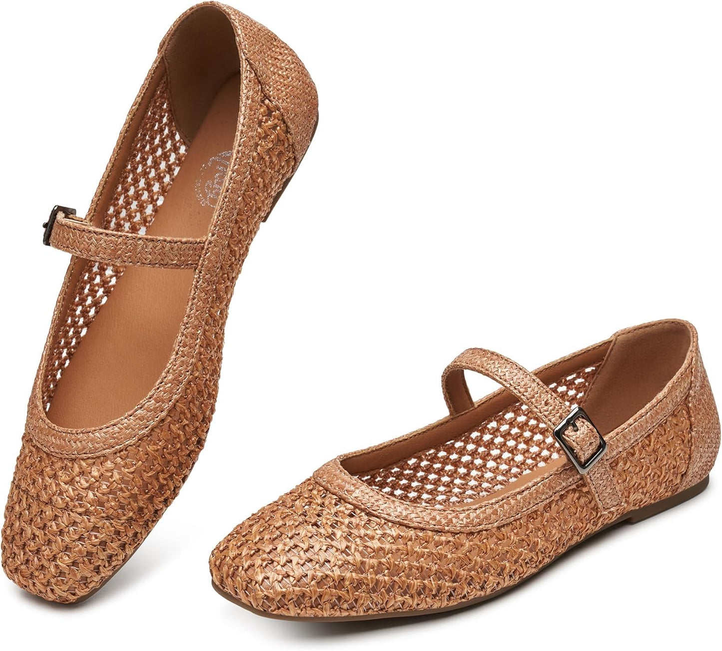 Trary Mary Jane Shoes Women Woven Flats for Stylish Comfort