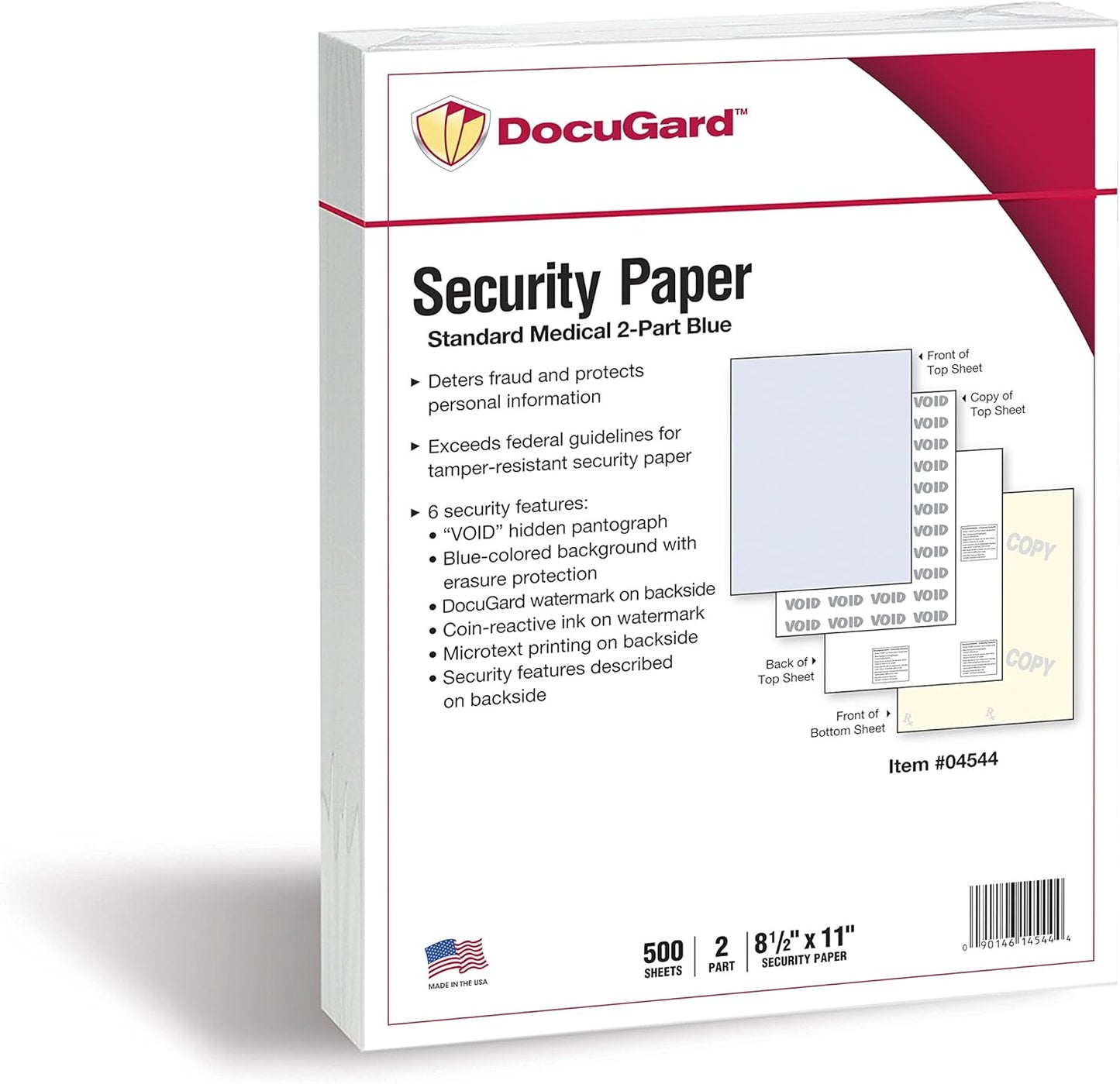 DocuGard Standard Blue/Canary Medical Security Paper for Prescriptions