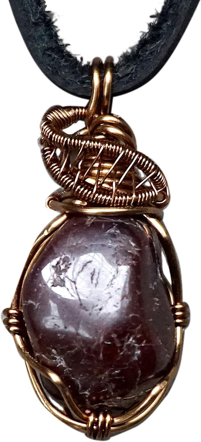 Men's Birthstone Crystal Necklace - Unique Antique Bronze Design