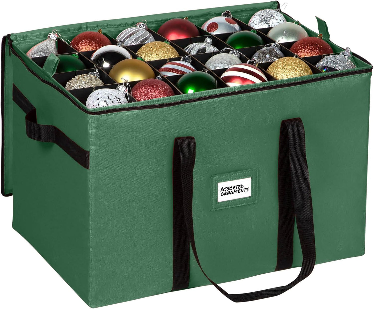 Christmas Ornament Storage Container for 96 Ornaments - Green