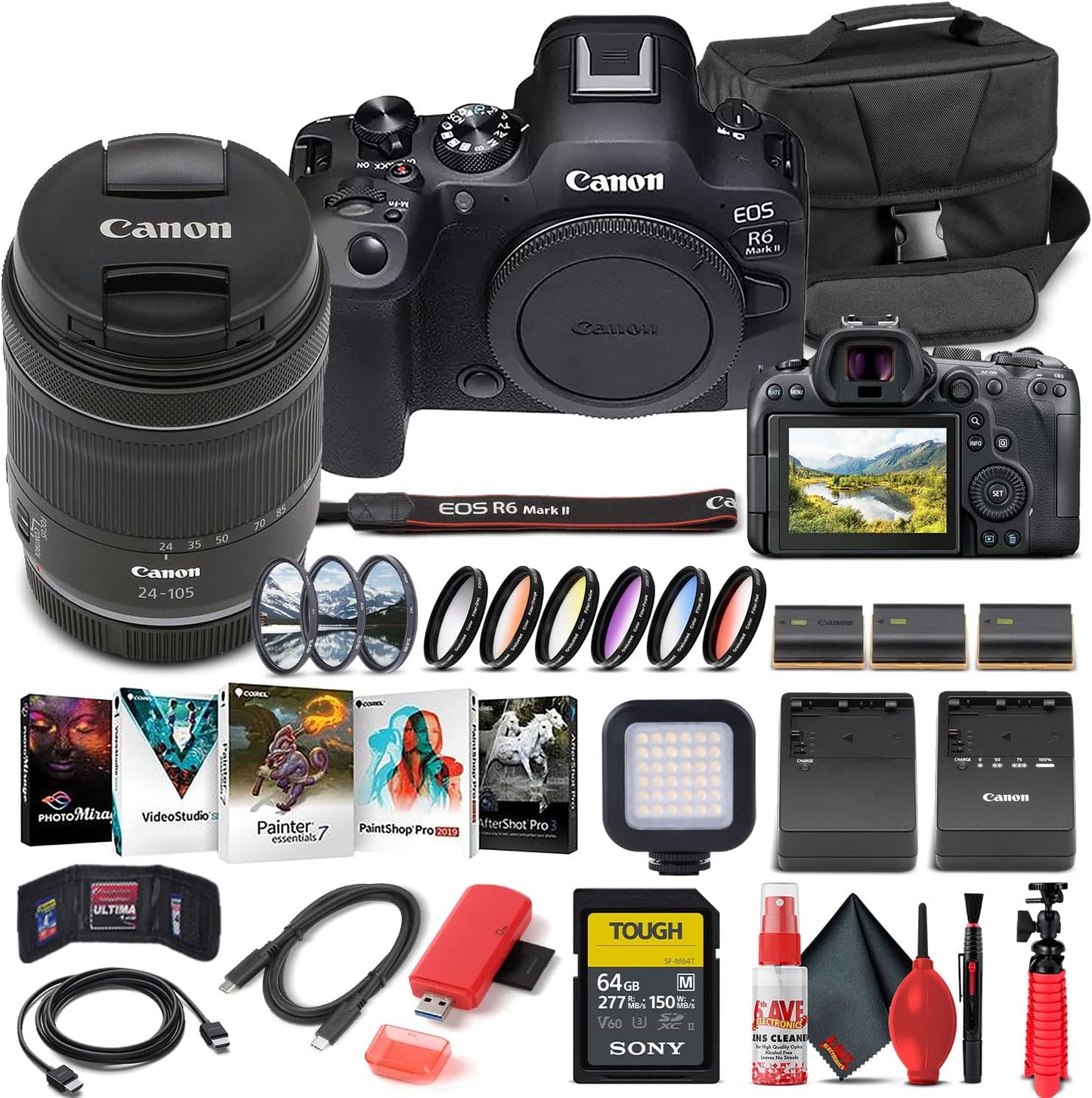 Canon EOS R6 Mark II Mirrorless Camera Bundle with 24-105mm Lens