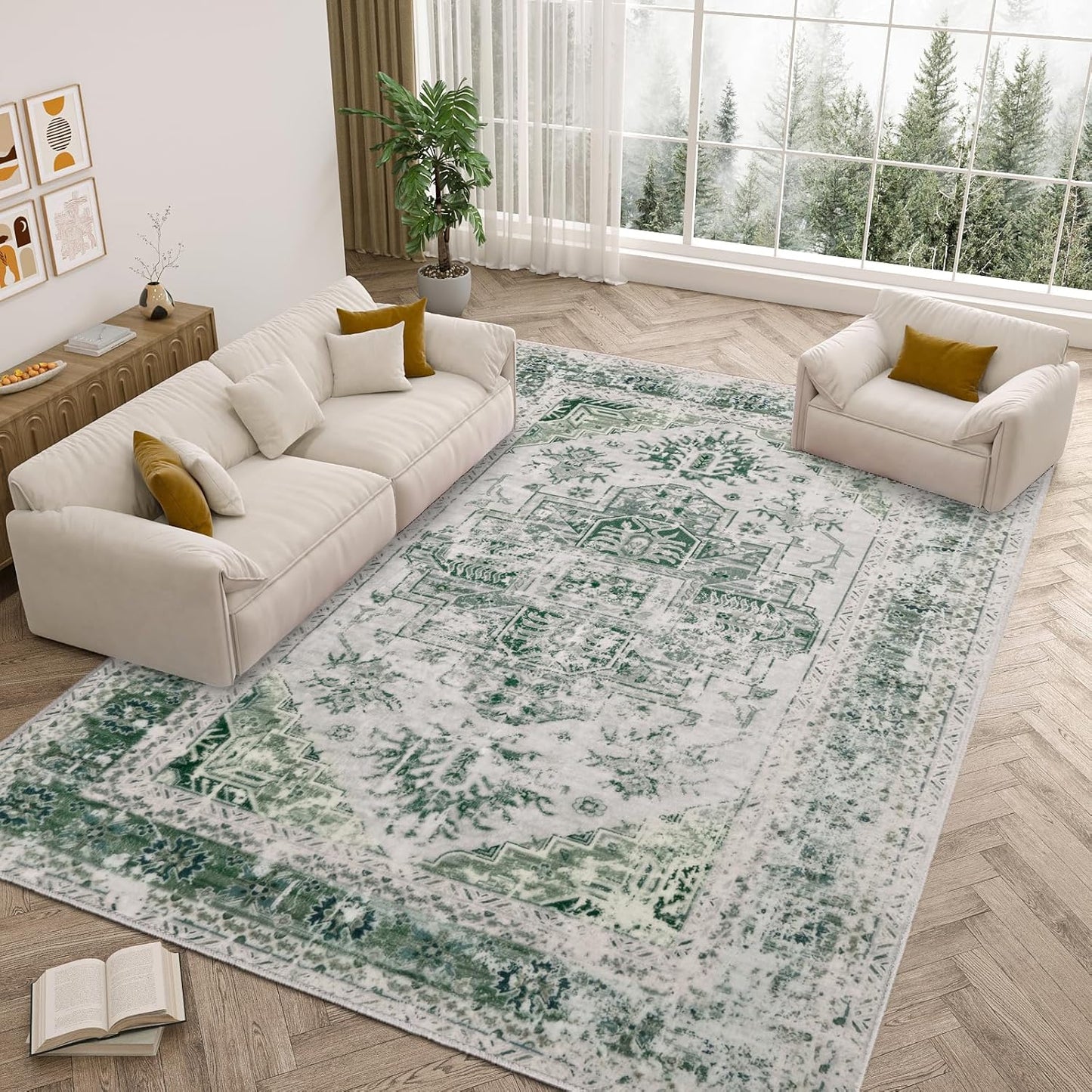 5x7 Area Rugs for Indoor Use, Washable Non-Slip Soft Carpet