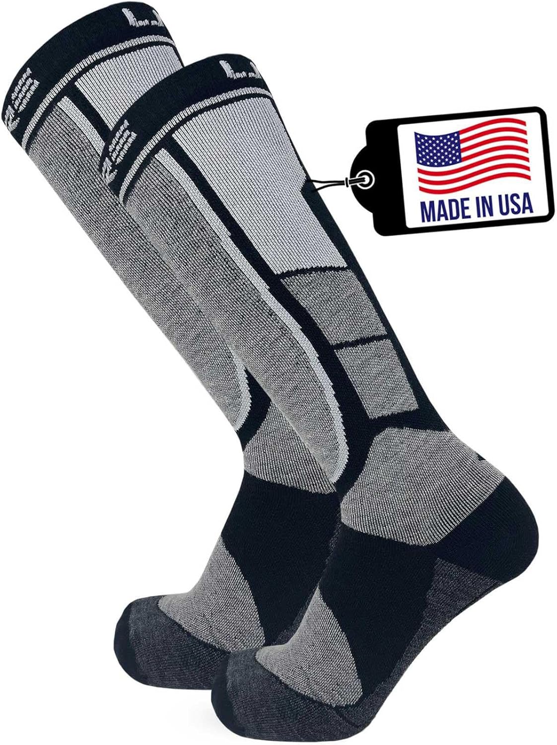 USA-Made Alpaca Wool Ski Socks: Winter Lightweight Performance