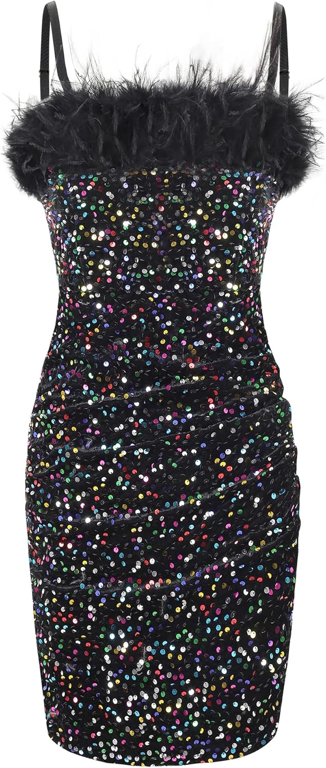 EXARUS Girls Sequin Bodycon Dress for Special Occasions