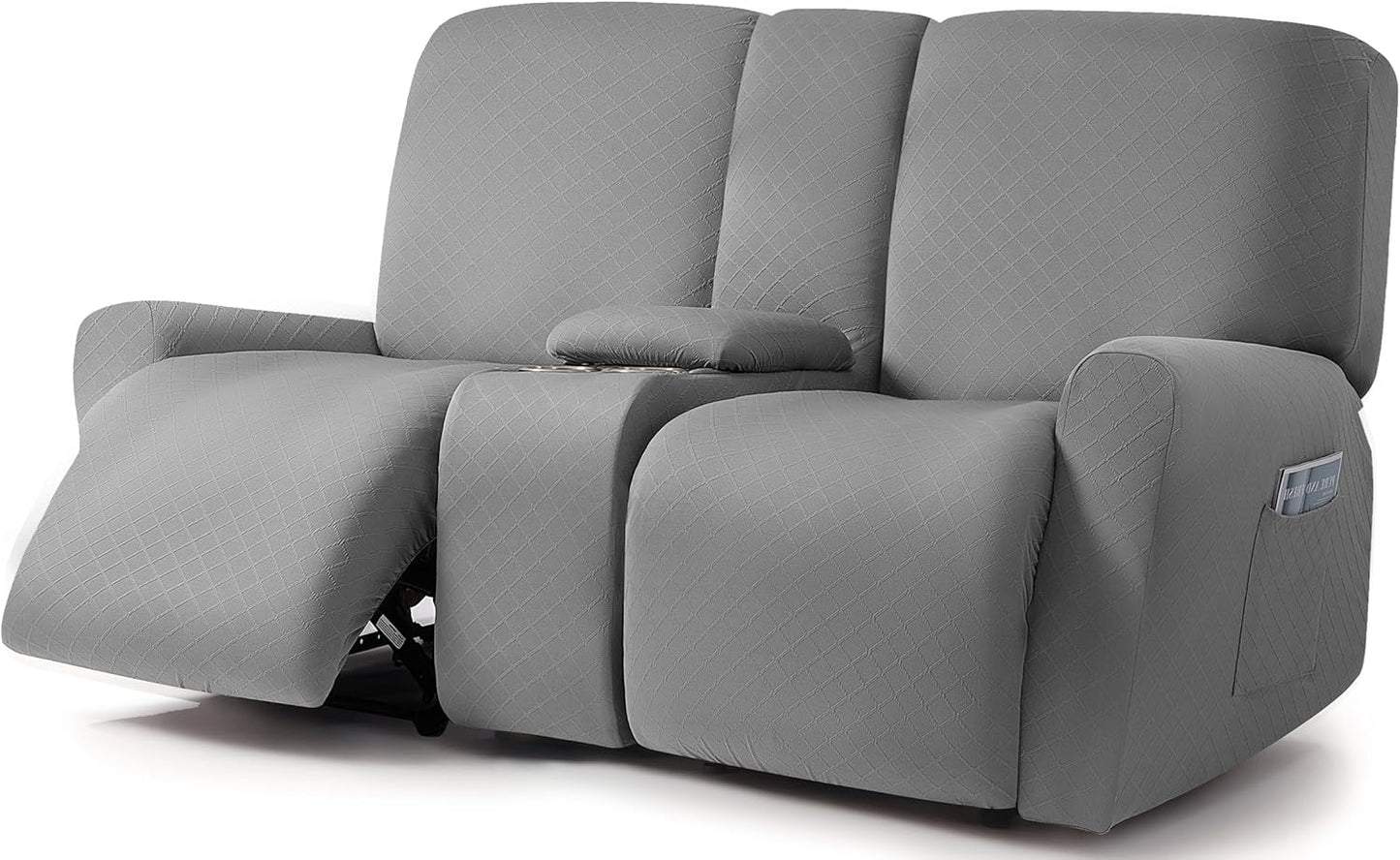 ULTICOR Squared Jacquard Design Reclining Loveseat Cover