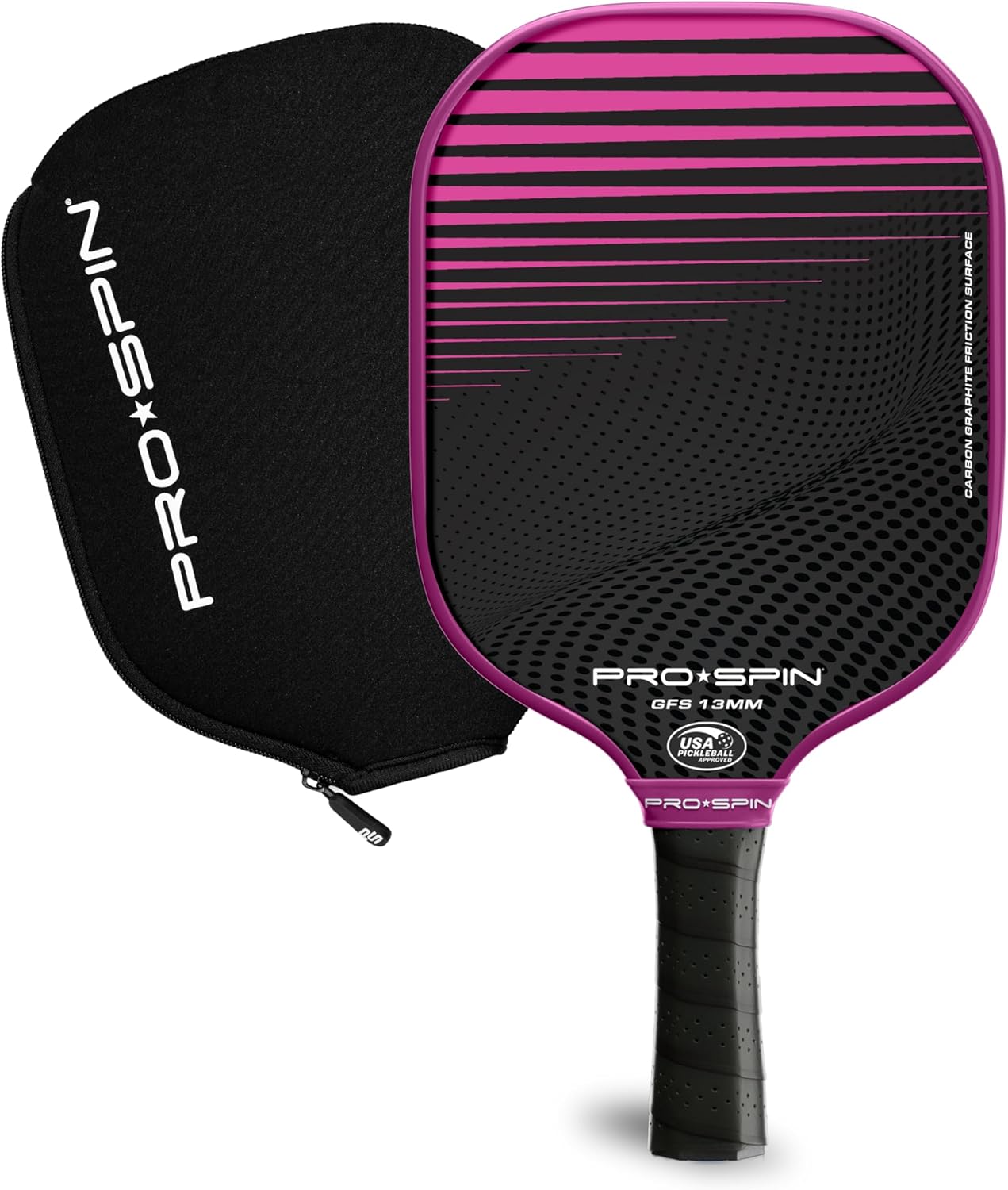 PRO SPIN Pickleball Paddles Set of 2 with Balls & Cover