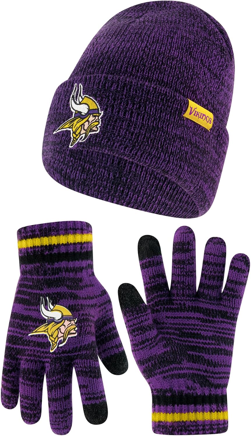 Ultra Game NFL Official Super Soft Knit Beanie and Gloves Set