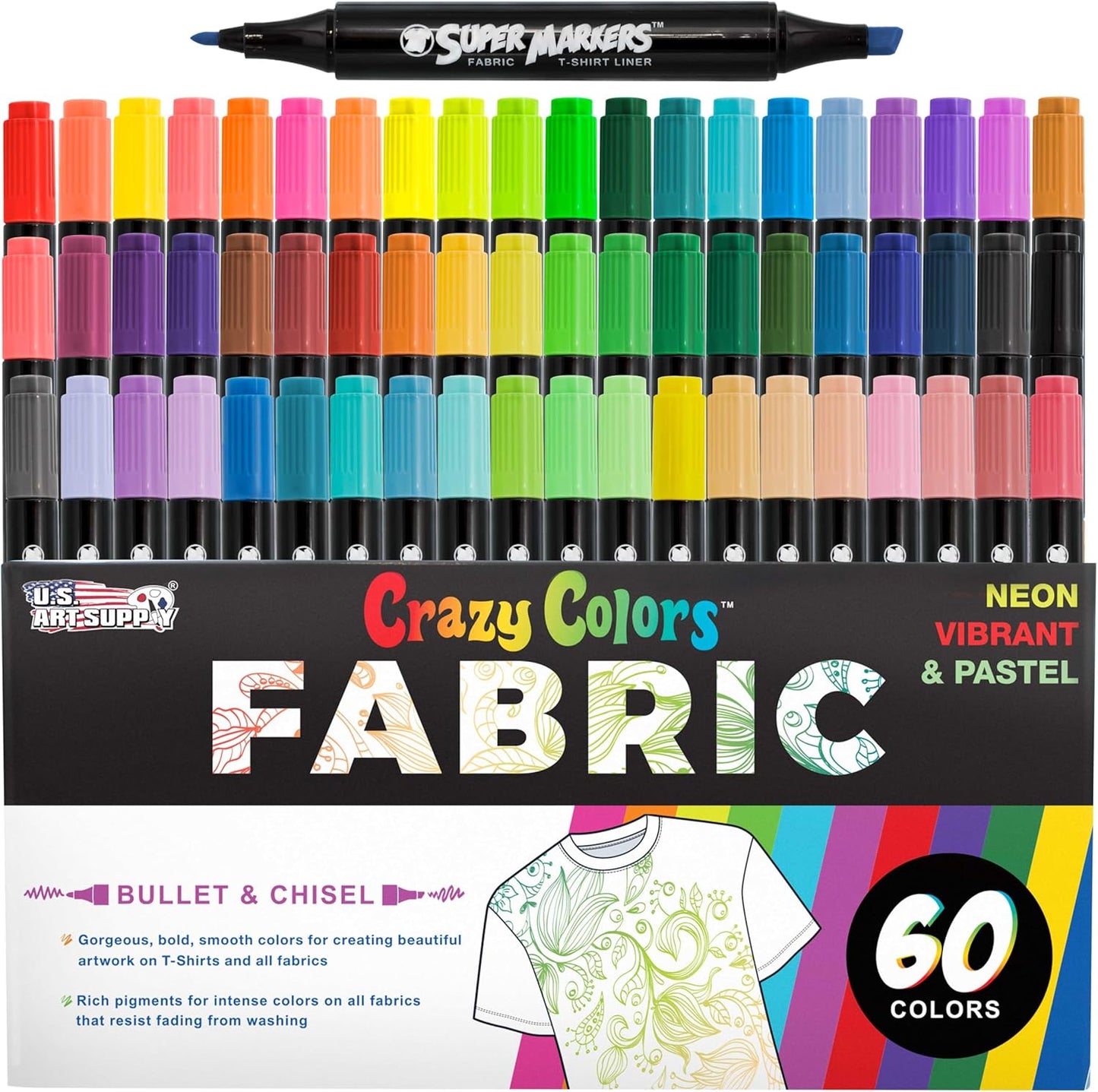 Super Markers by U.S. Art Supply: 60 Unique Colors