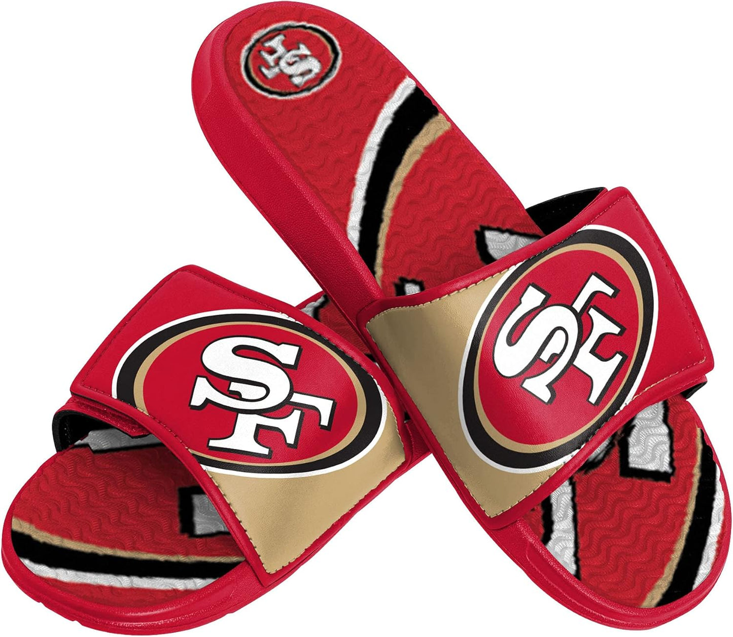 FOCO Mens NFL Team Logo Sport Shower Gel Slide Flip Flop Sandals