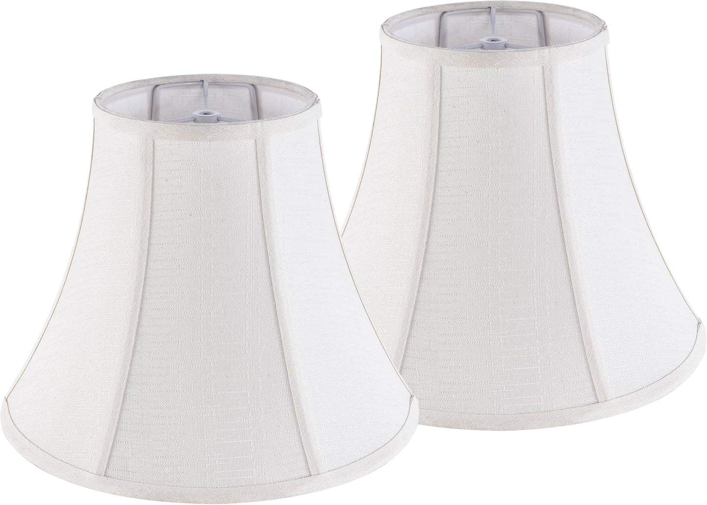 Creme White Bell Lamp Shades Set of 2 for Table & Bedside Lamps