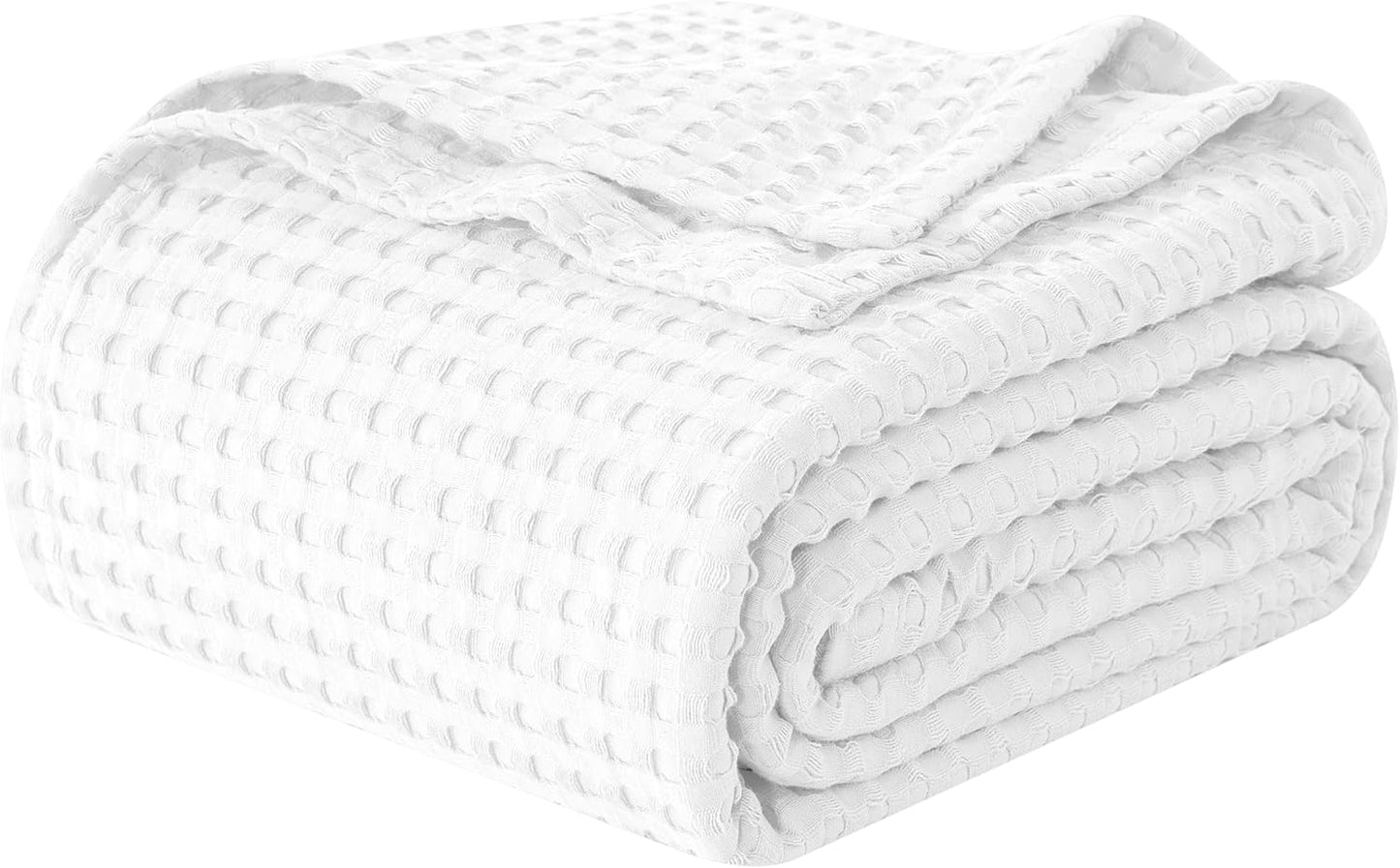 Elegant Comfort Premium 100% Cotton Waffle Blanket for All Seasons