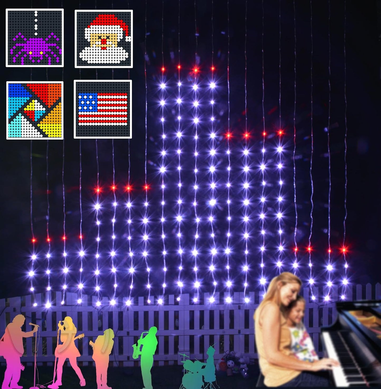 400 LED Twinkle Curtain Lights - APP Controlled