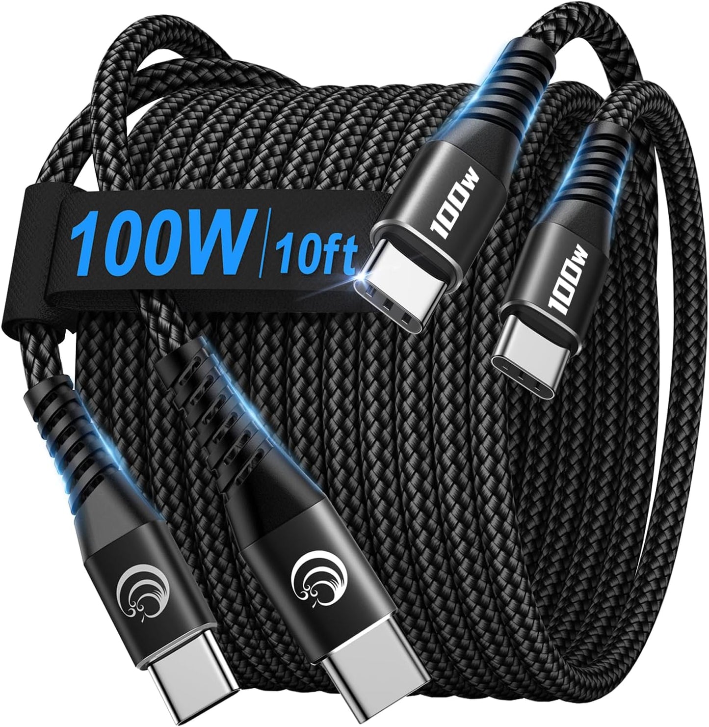 Fast Charge 10ft USBC to USBC Cable Duo