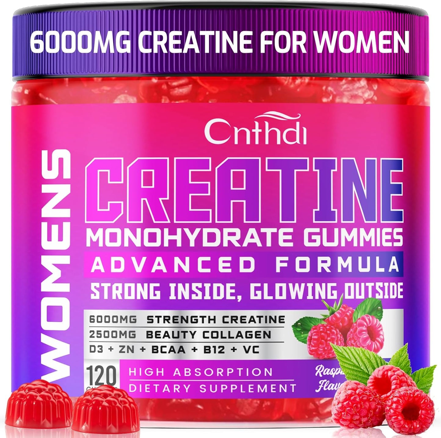 Creatine Monohydrate Gummies for Women - 6000MG Strength Boost
