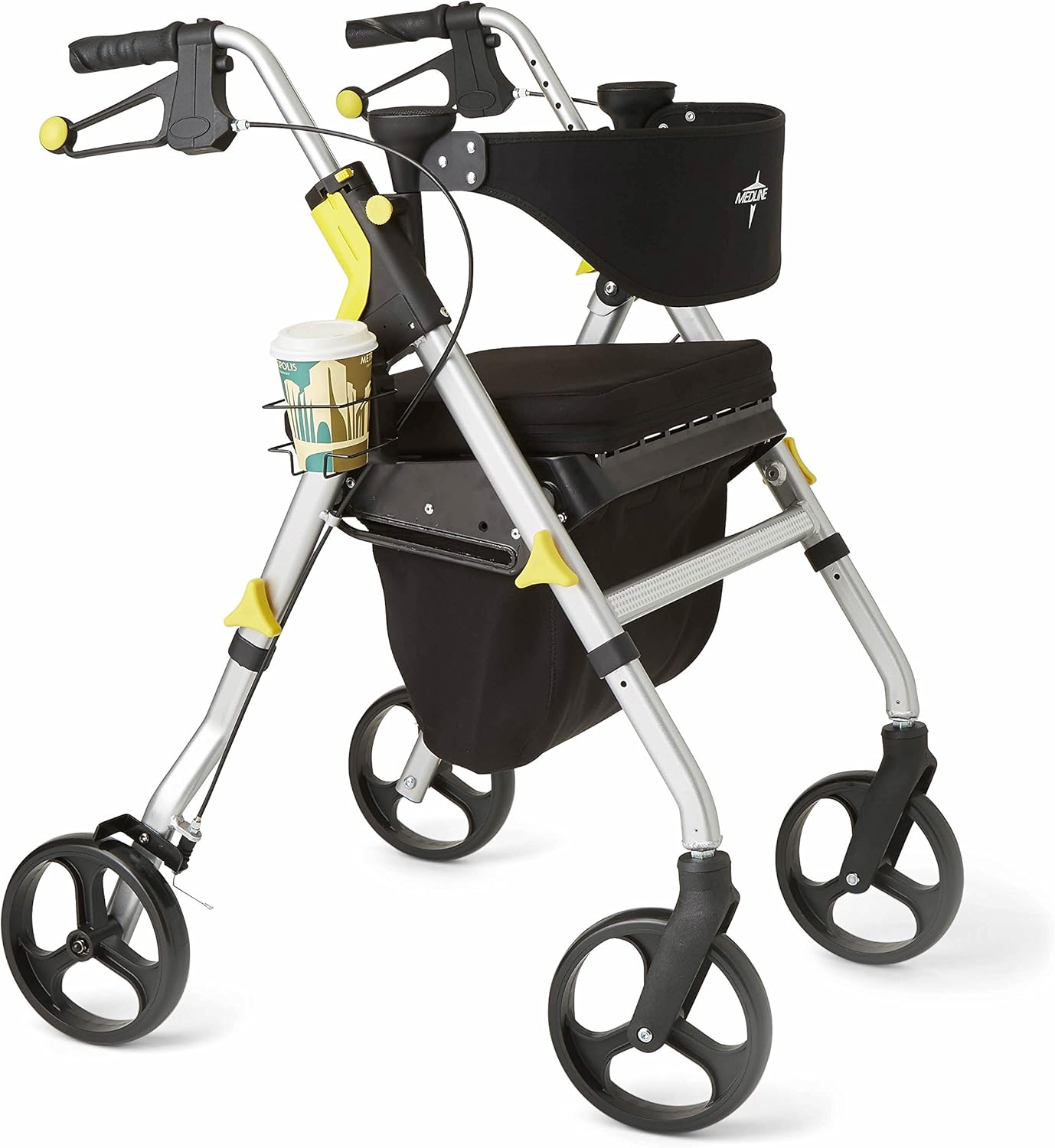 Medline Premium Empower Rollator Walker with Comfortable Seat