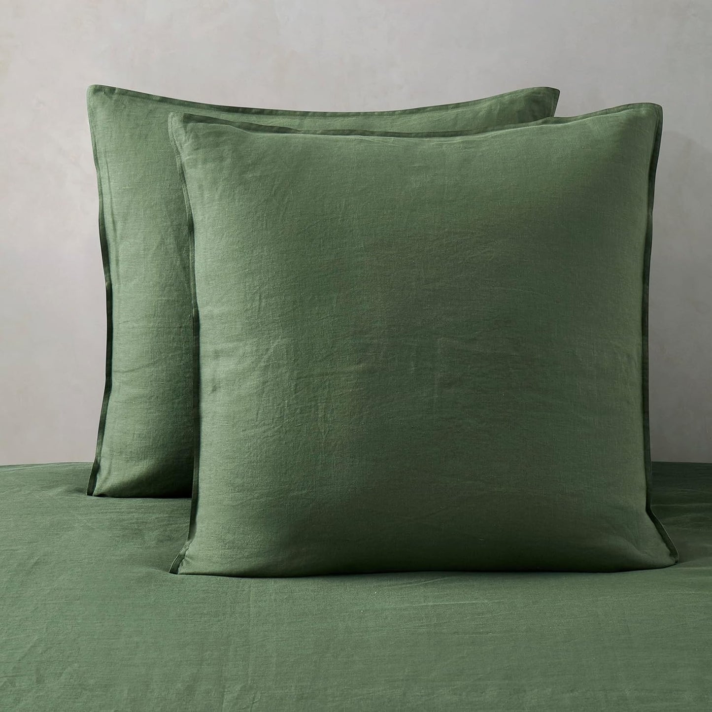 ATLINIA Linen Pillow Cases Euro Sham Set of 2 for Bedding