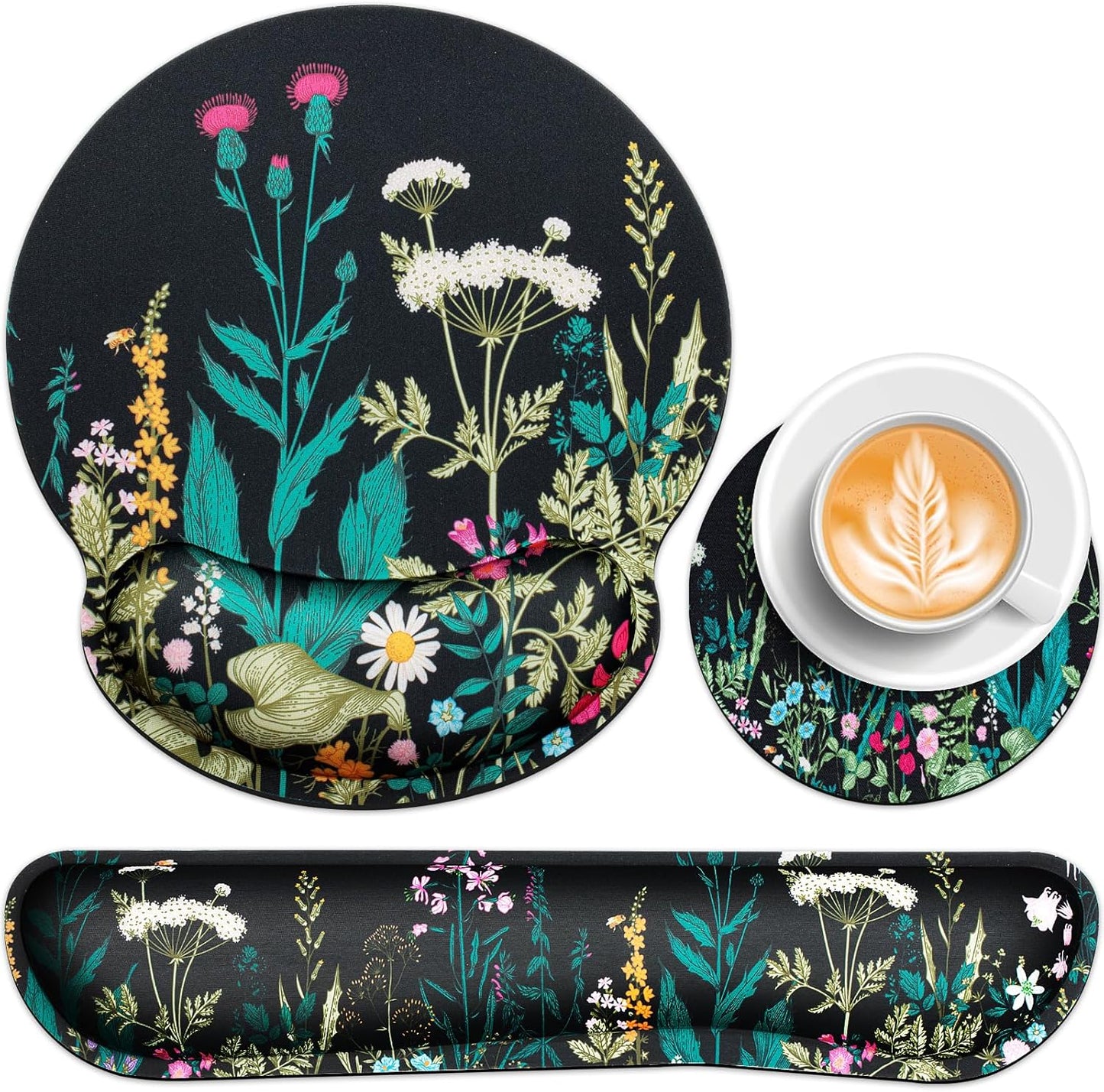 Qomolama 3-in-1 Ergonomic Mouse Pad Set