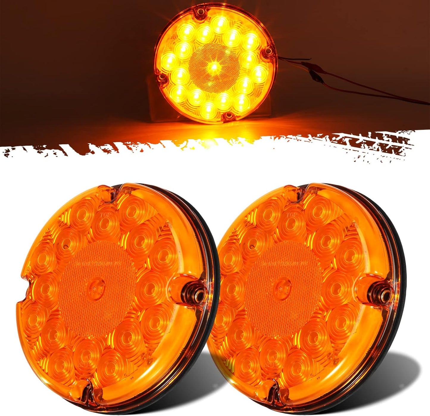 Partsam 2Pcs 7in Round LED Trailer Tail Lights for Vehicles