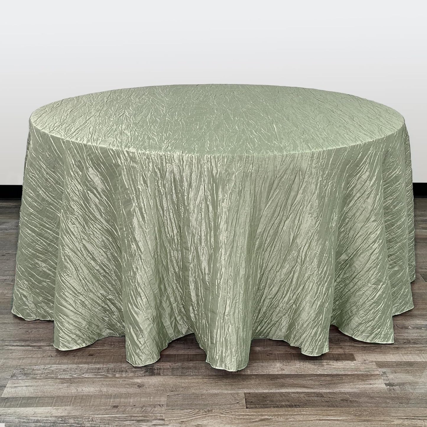 132 Inch Round Crinkle Taffeta Tablecloth for Elegant Events