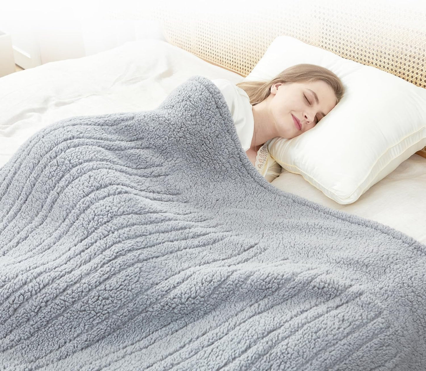 Heated Queen Blanket Double Sided Sherpa for Cozy Warmth