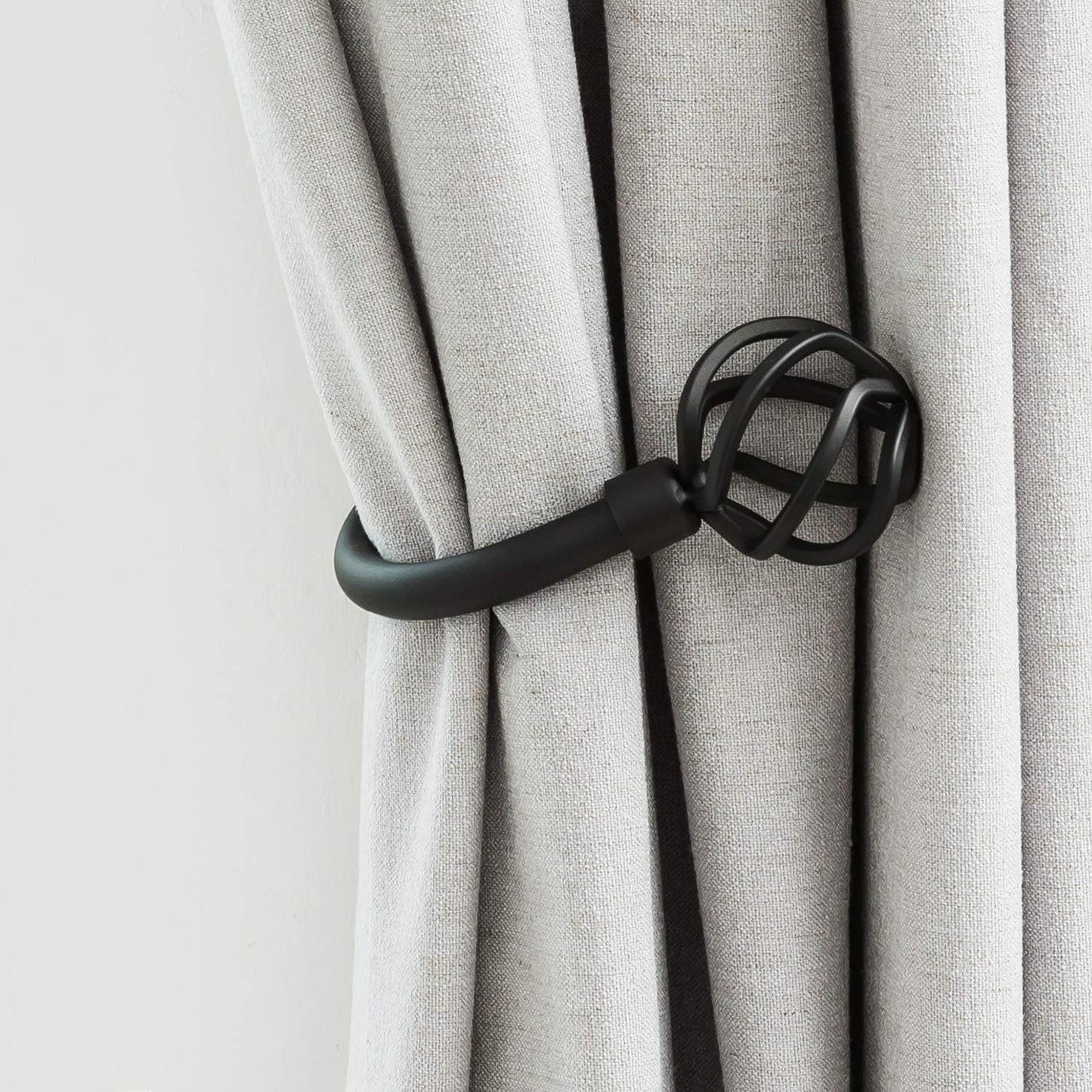 Set of 2 Heavy Duty Curtain Tiebacks - Elegant Matt Black Finish