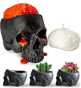 Gothic Skull Candle Holder for Spooky Home Decor and Gifts
