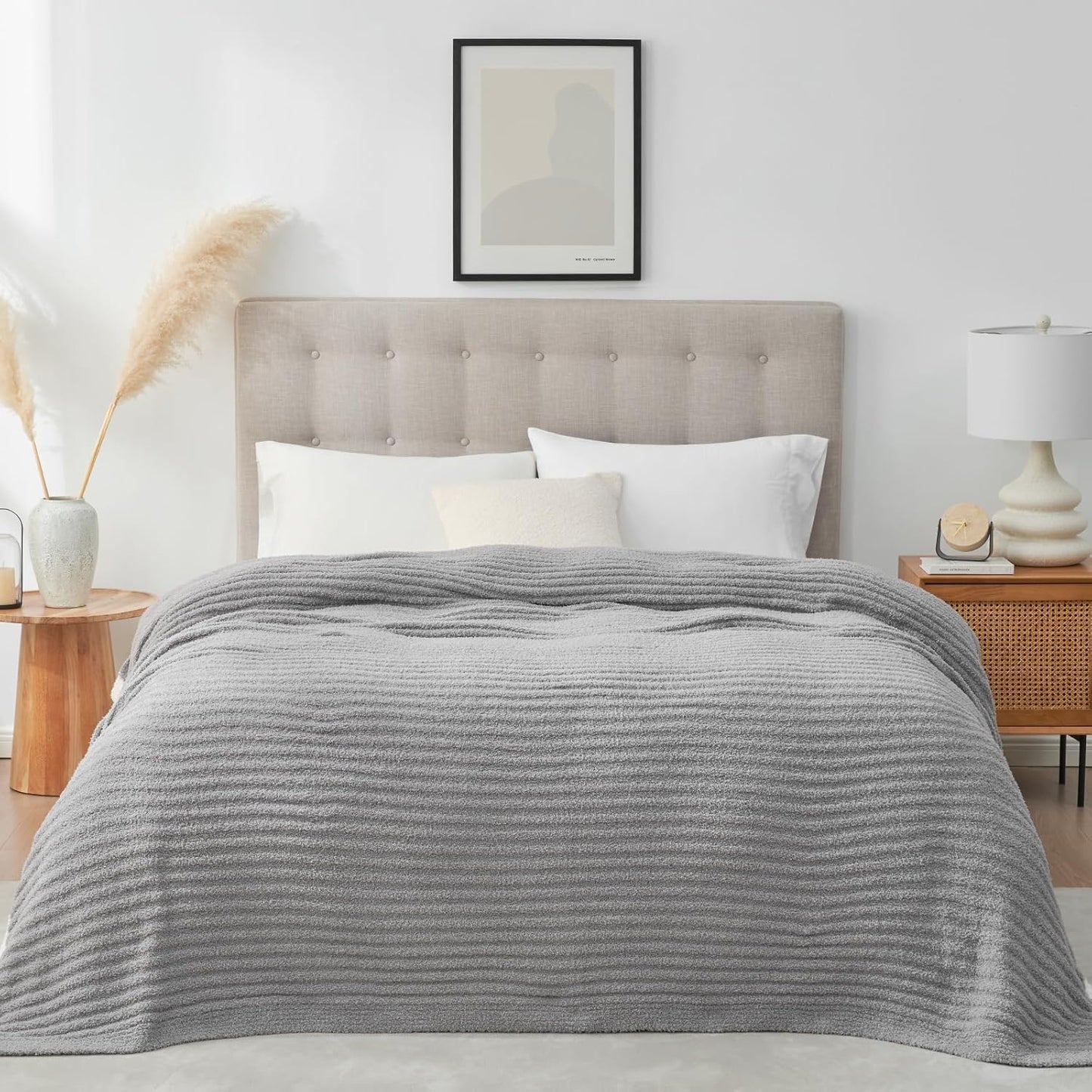 Snuggle Sac Queen Size Blue Blanket for Bed, Soft Luxurious Bedding