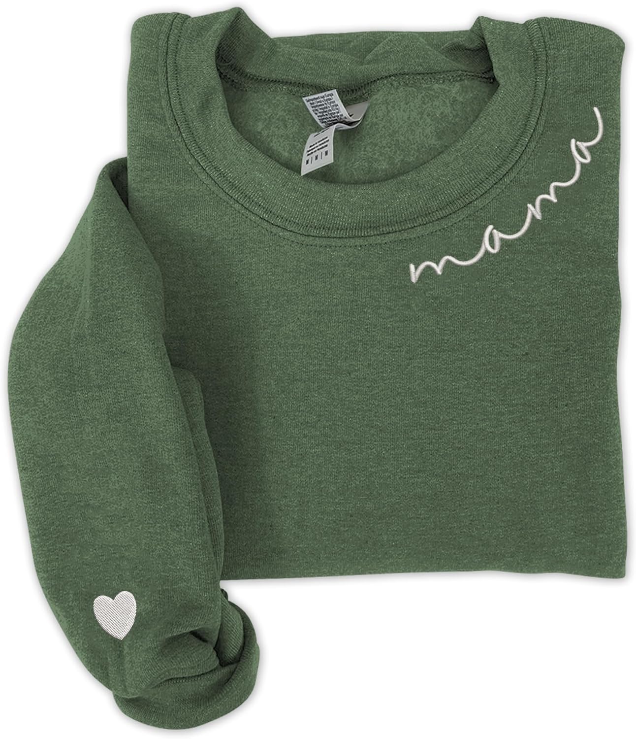 Mama Love Crewneck Sweatshirt - Heart Sleeve Detail