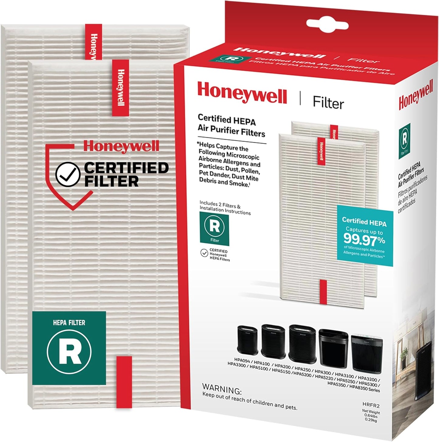Honeywell HEPA Air Purifier Filter R for HPA Series - 2-Pack