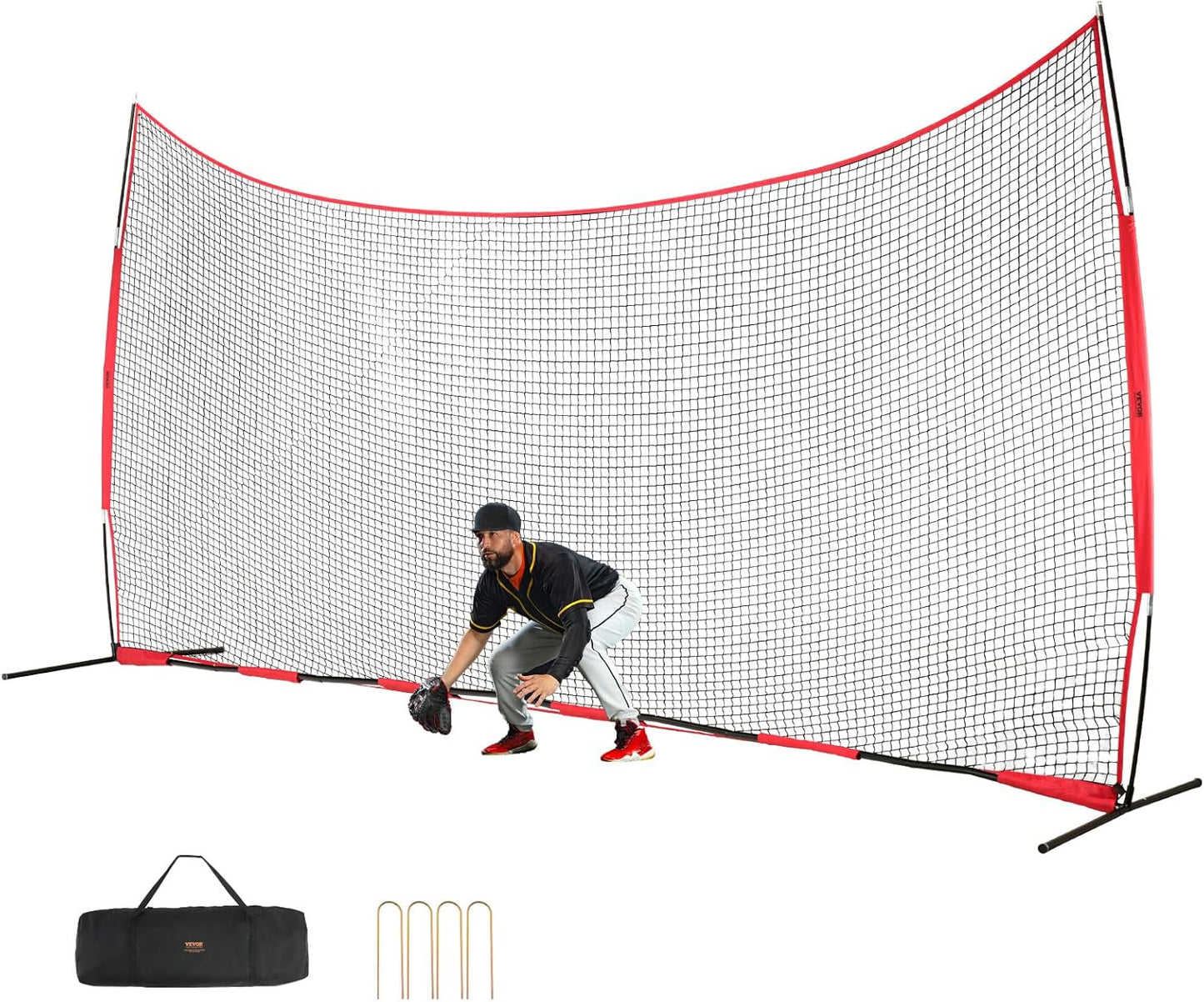 VEVOR 20x10ft Barricade Backstop Net for Multi-Sport Training
