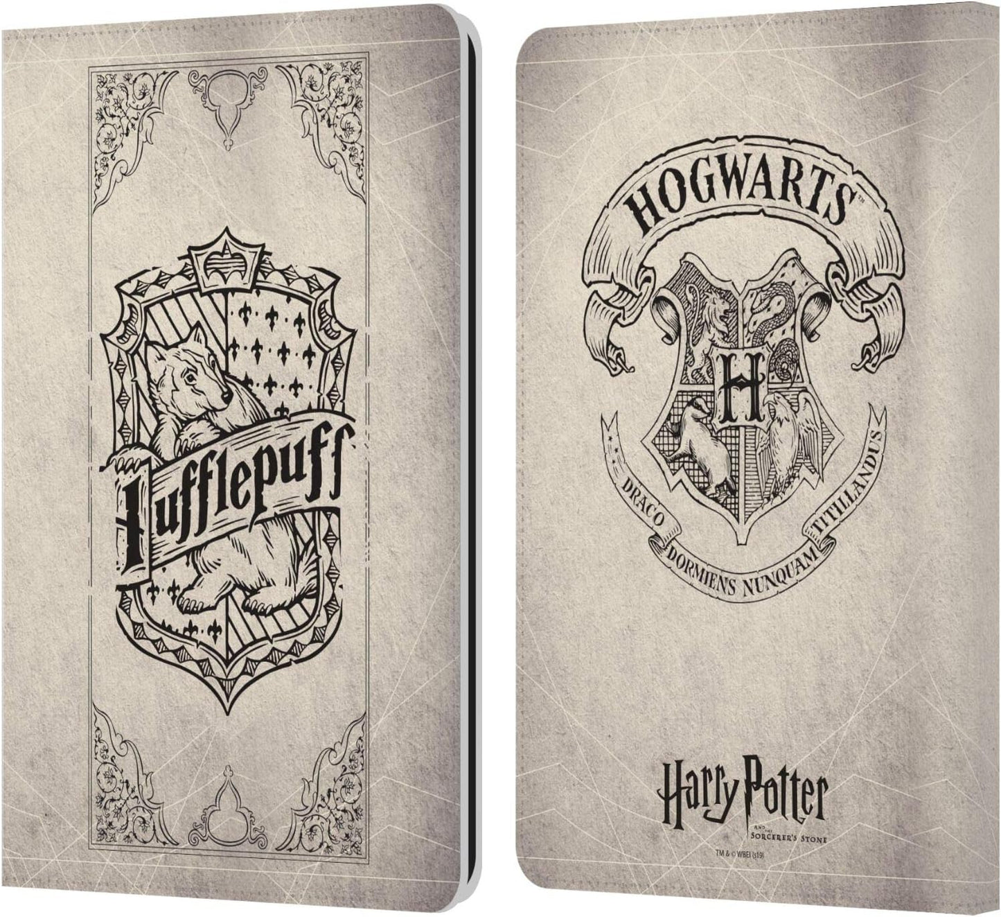 Harry Potter Hufflepuff Parchment Leather Wallet Case for Kindle