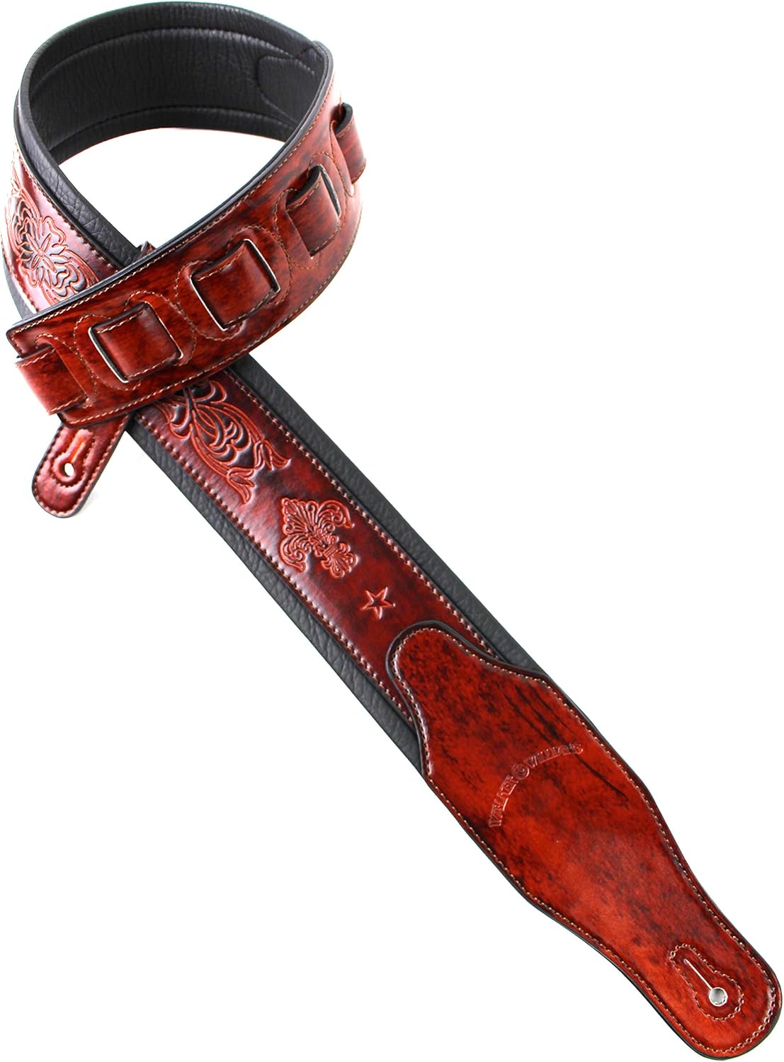 Comfort Meets Style: Bourbon Red Guitar Strap