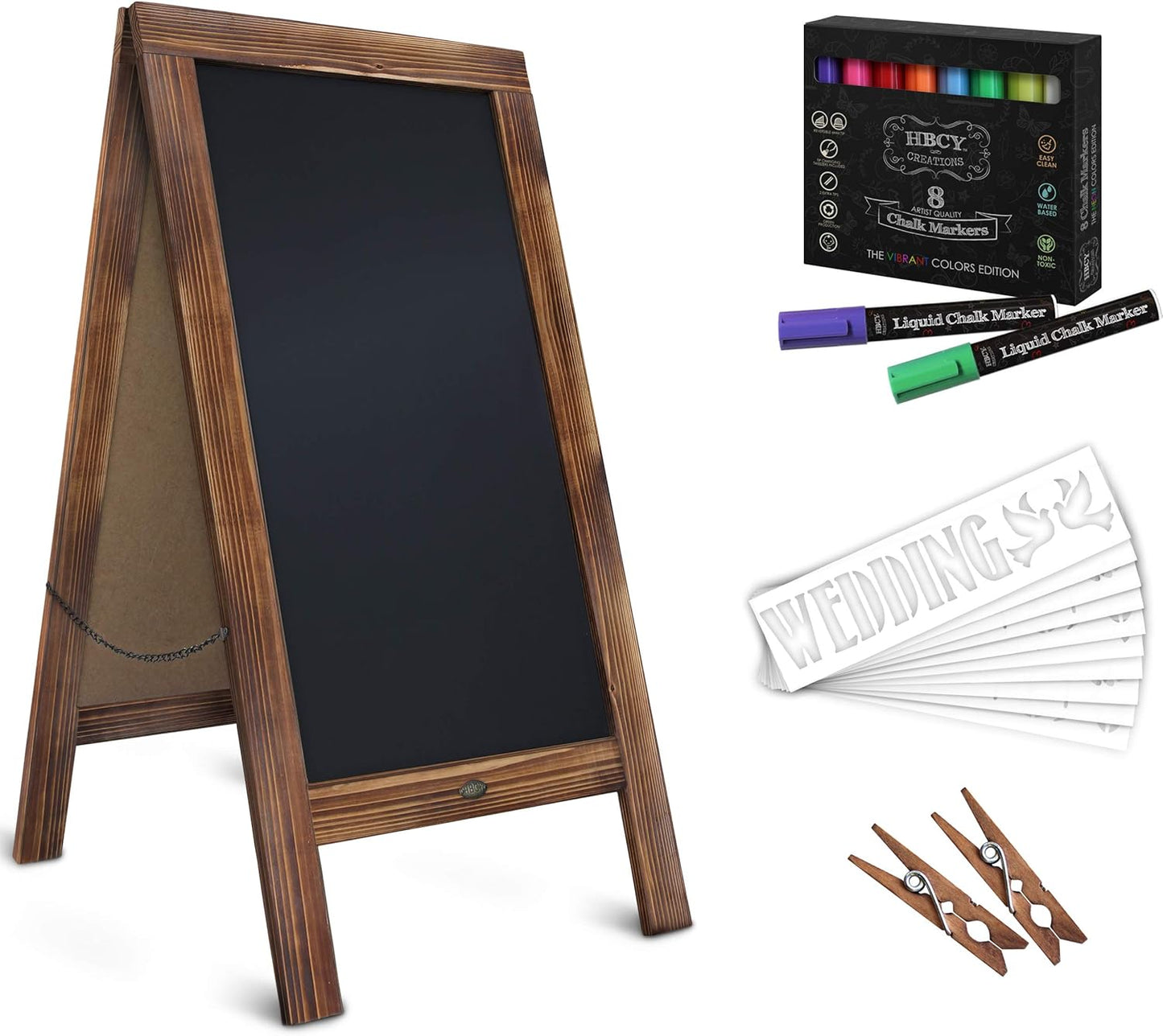 A Frame Chalkboard with Chalk Markers for Creative Displays