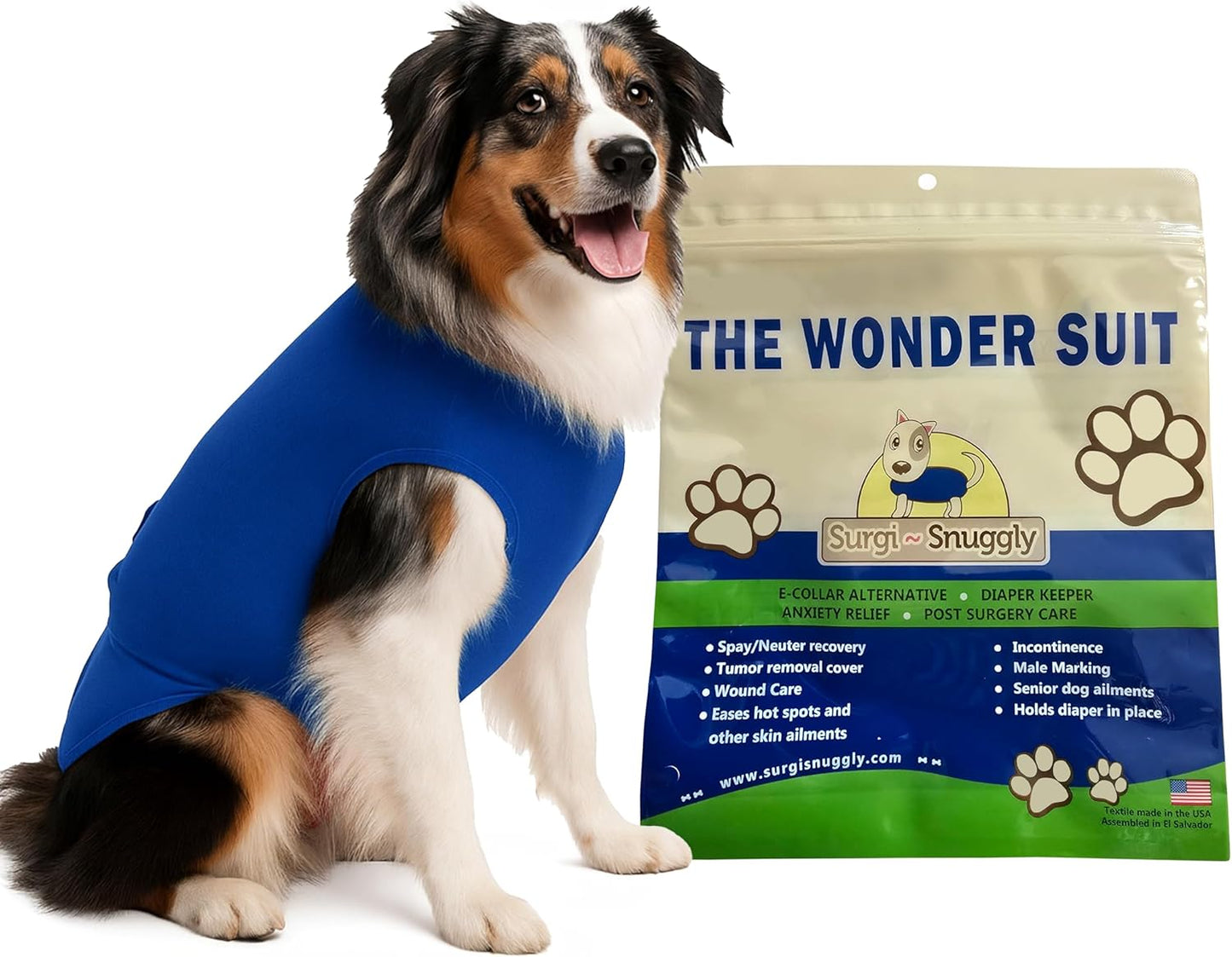SurgiSnuggly Dog Surgical Recovery Suit for Spay and Neuter