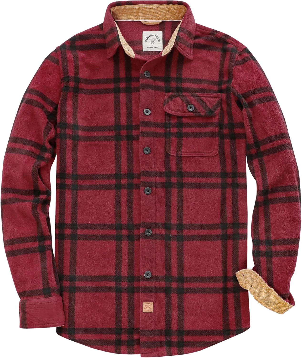 Dubinik Mens Flannel Shirts Long Sleeve Casual Button Down Style
