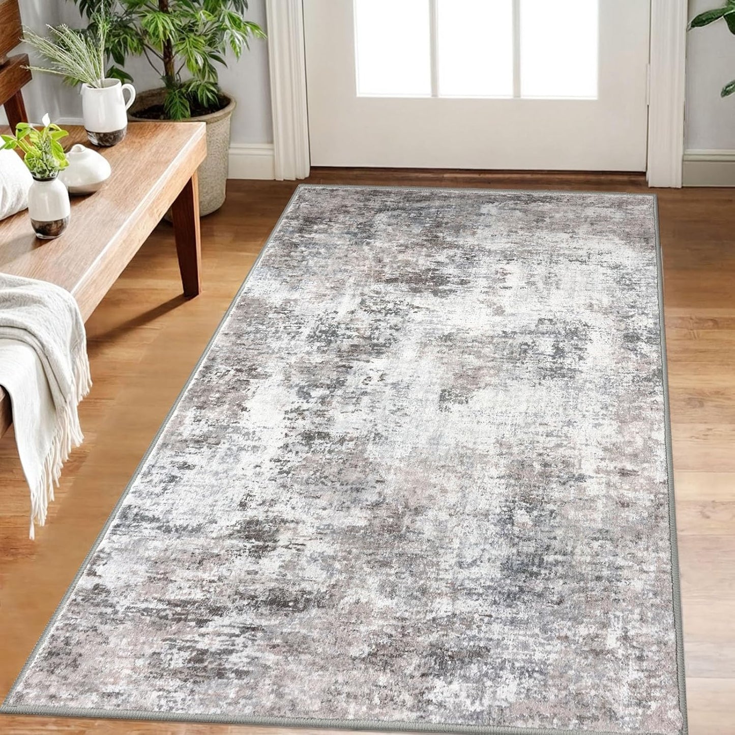 Modern Abstract Small Area Rug Indoor 3x5 Washable Non-Slip