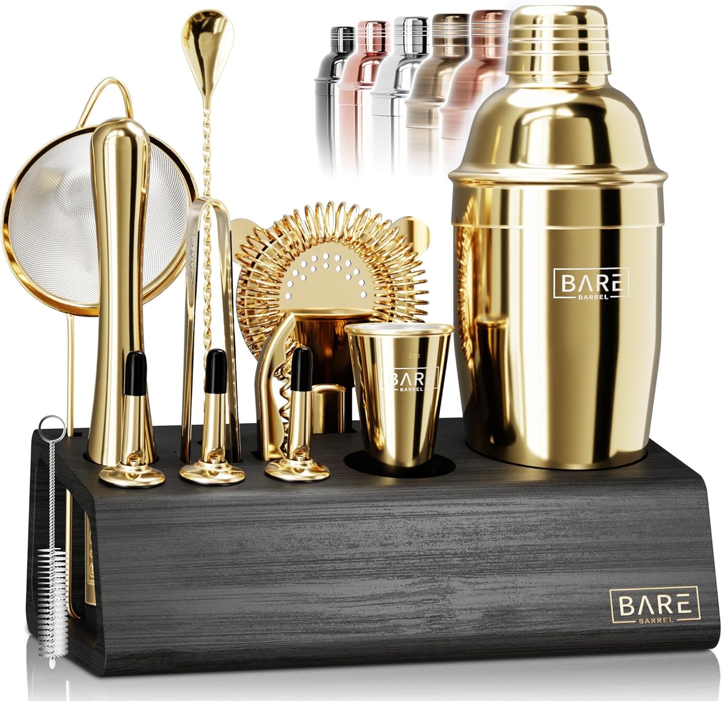 BARE BARREL Mixology Bartender Kit - 14-Piece Cocktail Set