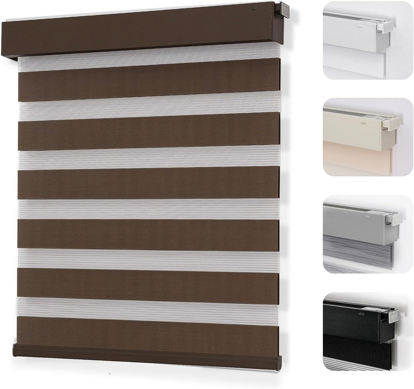 Joydeco No Drill Zebra Blinds for Windows, Cordless Day & Night