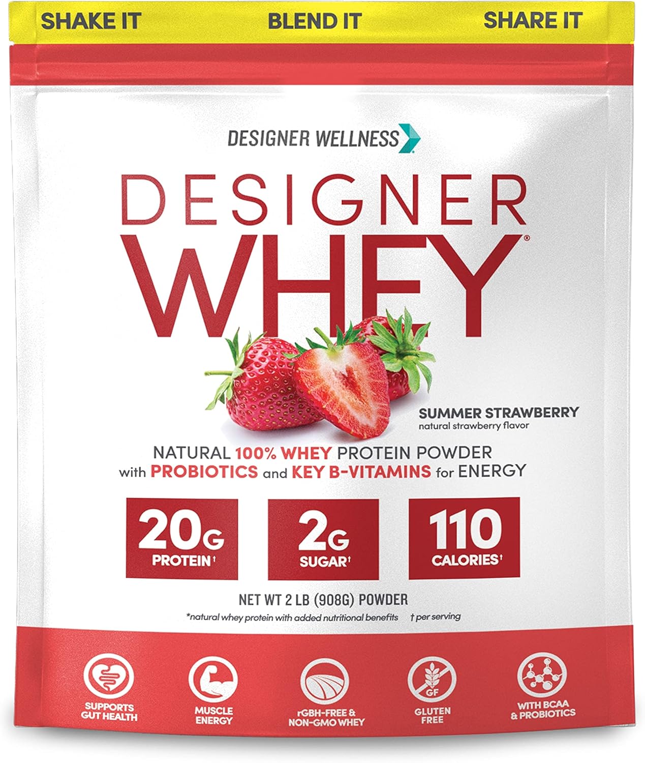 Designer Whey Natural Protein Powder with Probiotics and Fiber