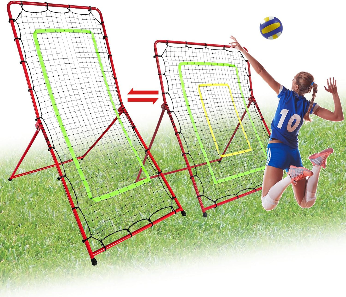 2-in-1 Volleyball Rebounder Net for Multi-Sport Training