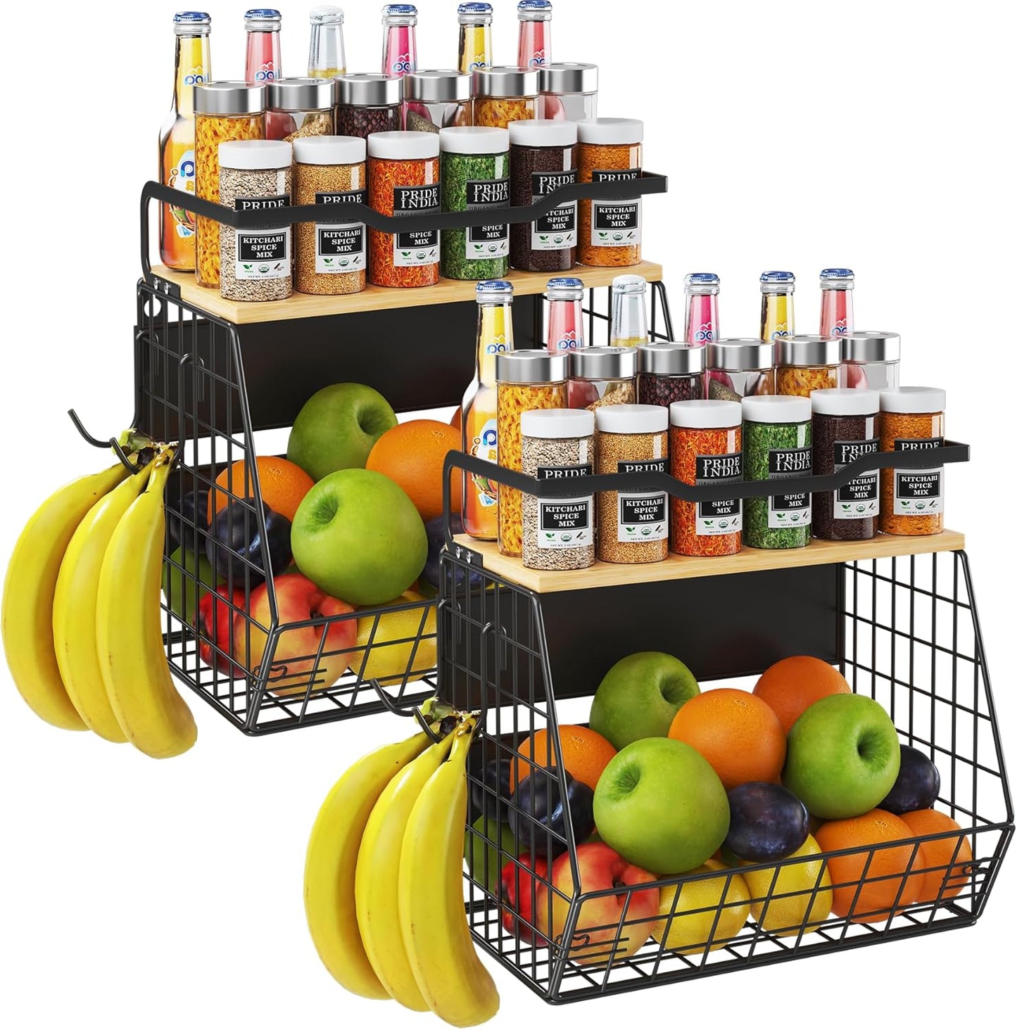 Magnetic Shelf for Fridge - 2 Pack Storage Organizer Basket