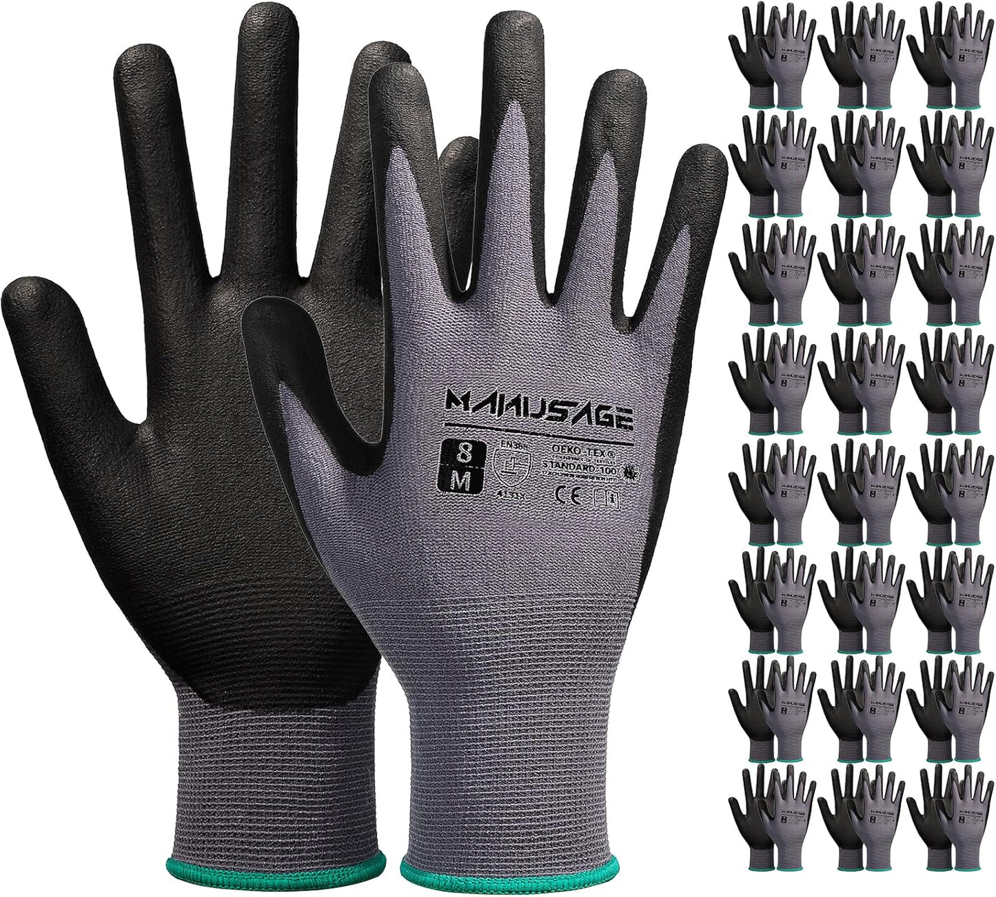 MANUSAGE MicroFoam Nitrile Coated Work Gloves