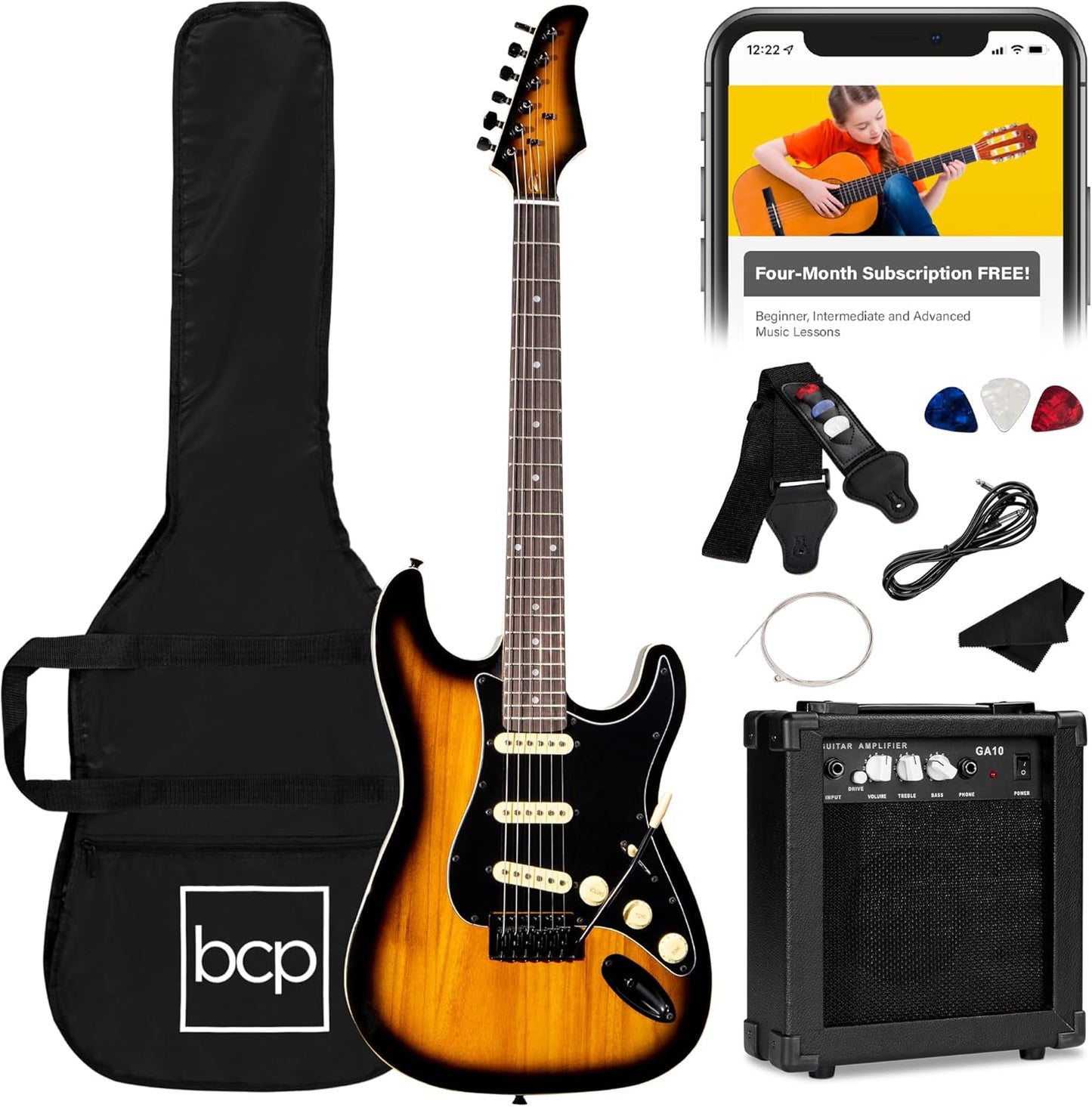 Full Size Electric Guitar Starter Kit - Sunburst