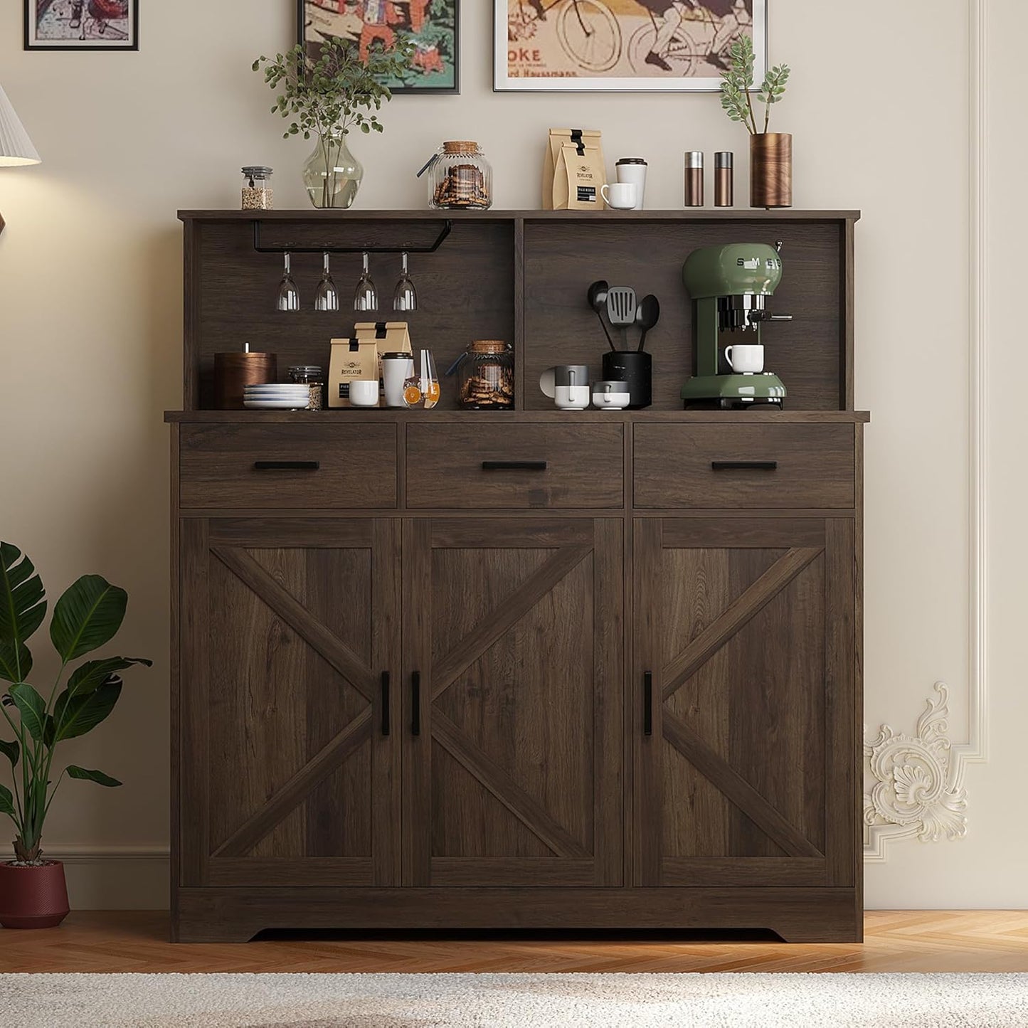 Farmhouse Buffet: Stylish Storage & Coffee Bar