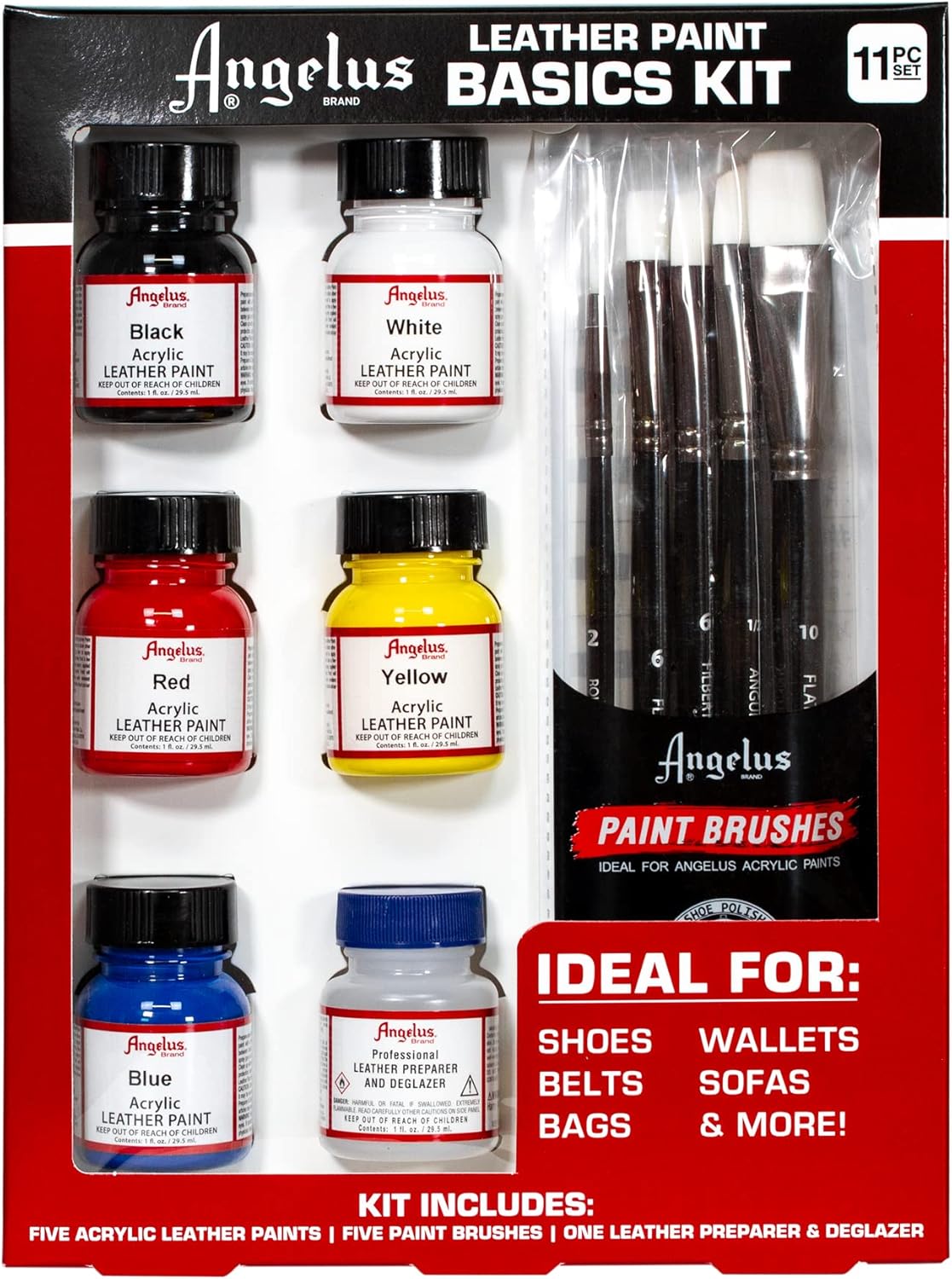 Angelus Leather Paint Basics Kit for Creative Leather Projects