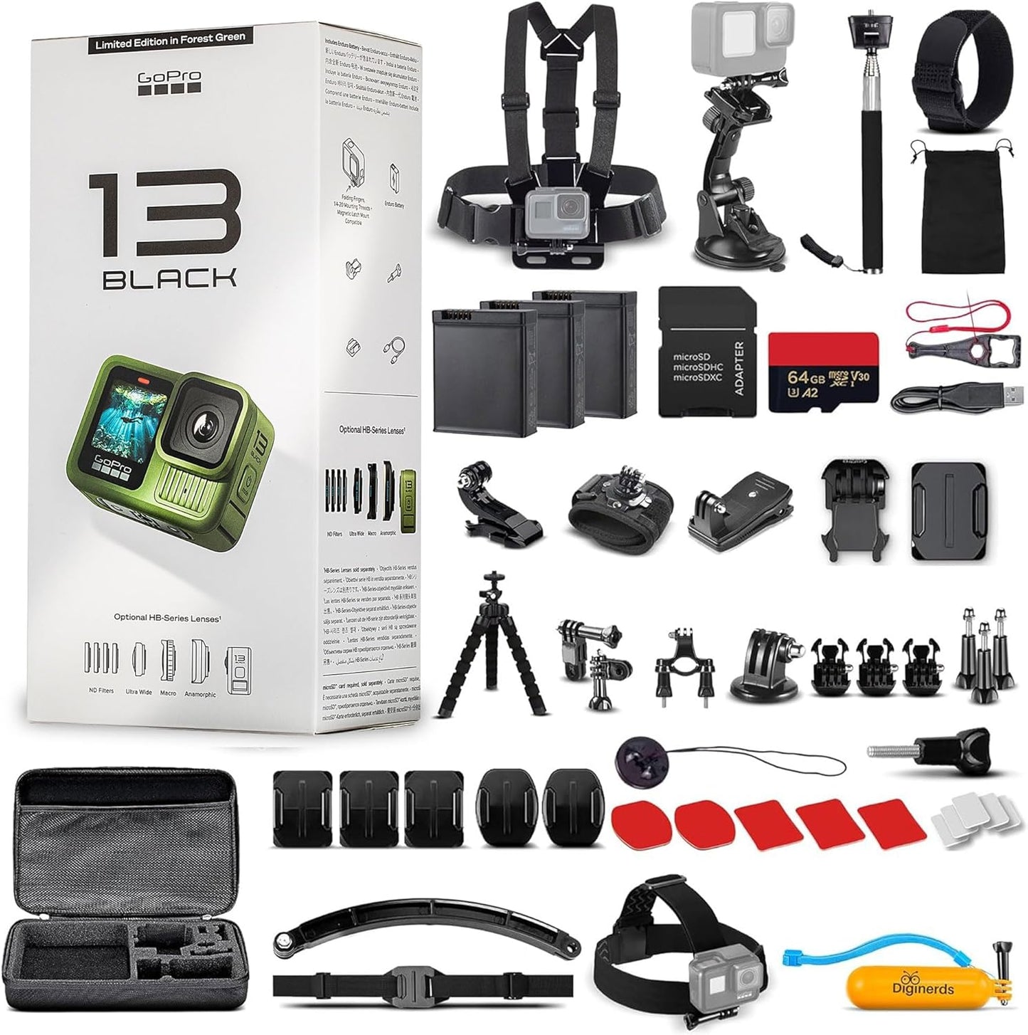 GoPro HERO13 Waterproof Action Camera with 50 Piece Kit