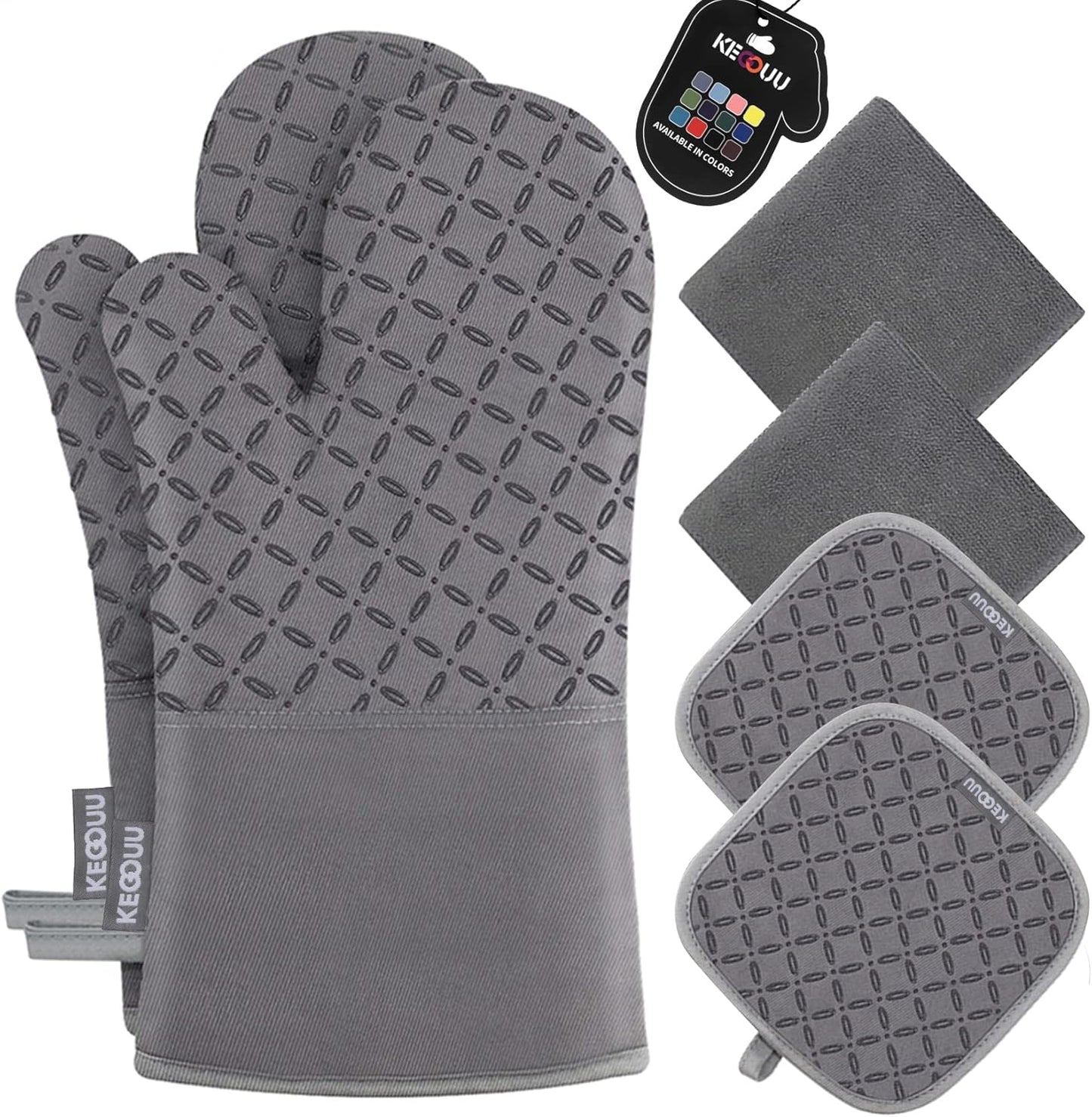 High Heat Resistant Oven Mitts Set by KEGOUU