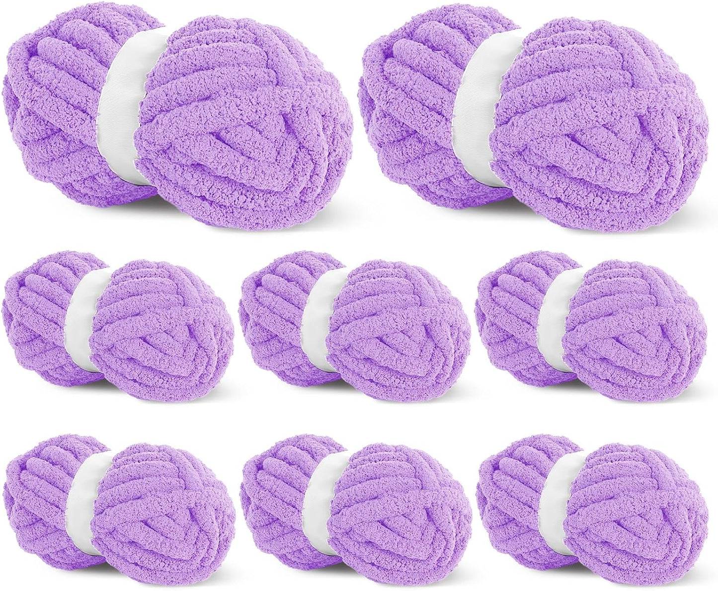Chunky Chenille Yarn Set for Crocheting & Knitting Projects